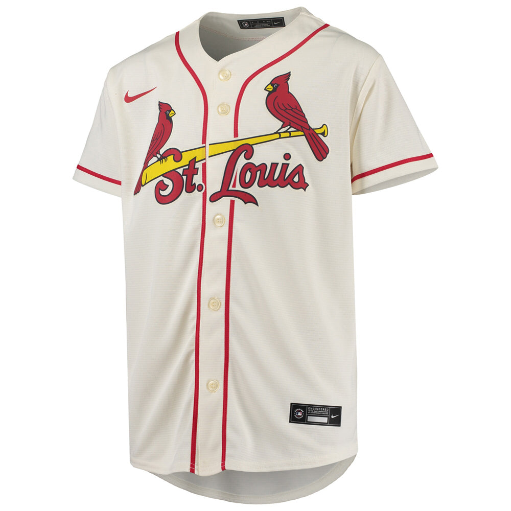Youth St. Louis Cardinals Yadier Molina Alternate Player Jersey - Cream - vstockx