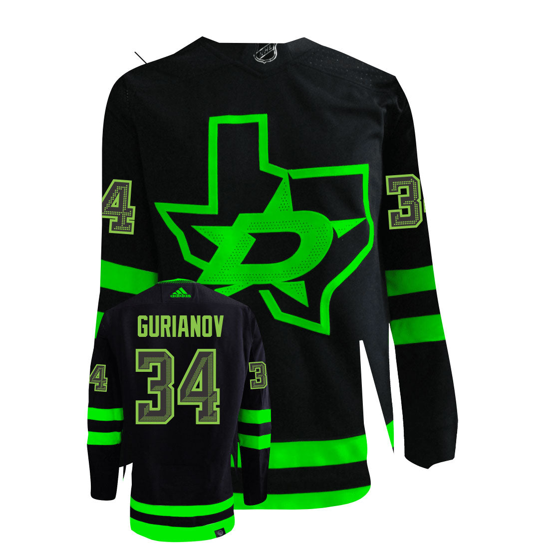 Denis Gurianov Dallas Stars Adidas Primegreen Authentic NHL Hockey Jersey - vstockx