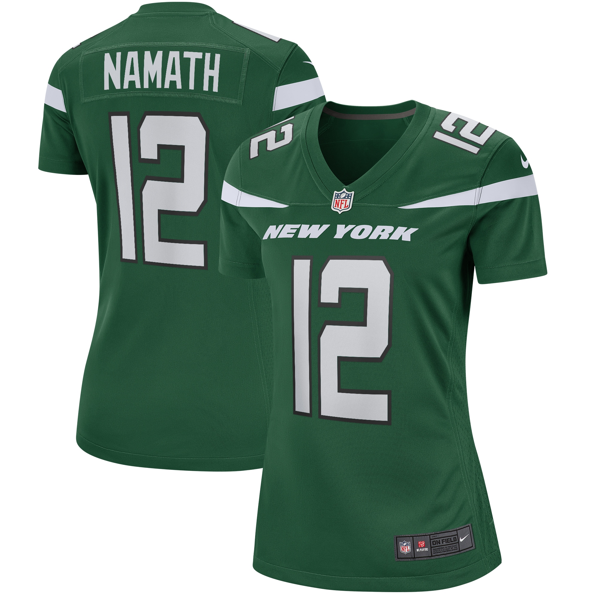 Joe Namath New York Jets Nike Women's Game Retired Player Jersey - Gotham Green - vstockx