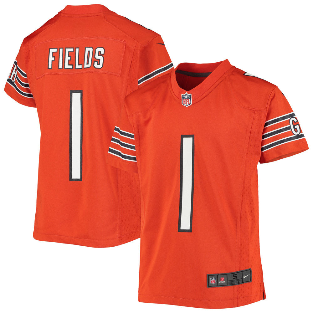 Youth Chicago Bears Justin Fields Game Jersey Orange - vstockx