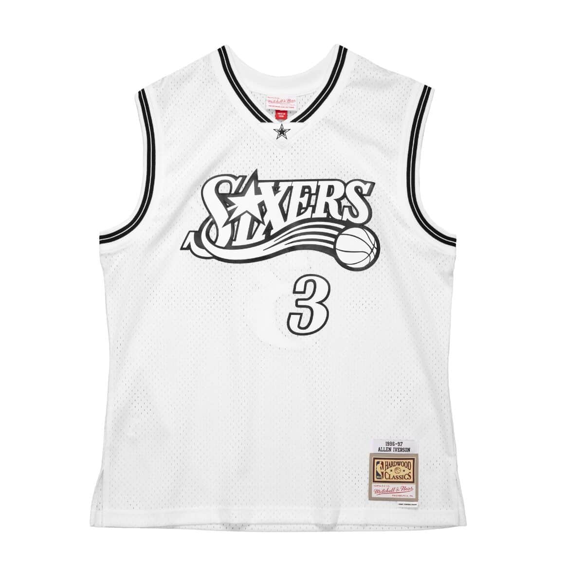 White Black Swingman Allen Iverson Philadelphia 76ers 2000-01 Jersey - vstockx