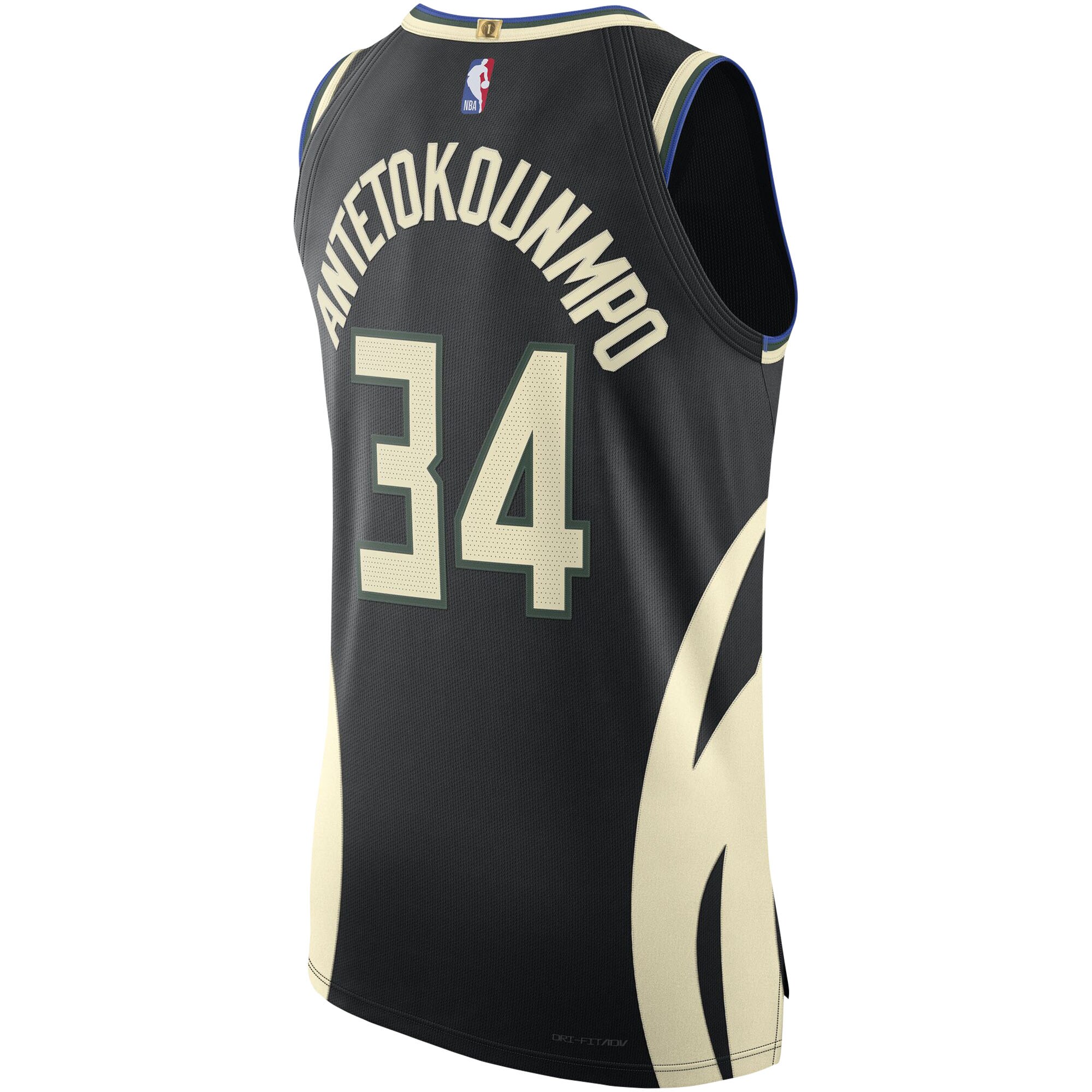 Giannis Antetokounmpo Milwaukee Bucks Jordans Brand Authentic Player Jersey - Statement Edition - Black - vstockx