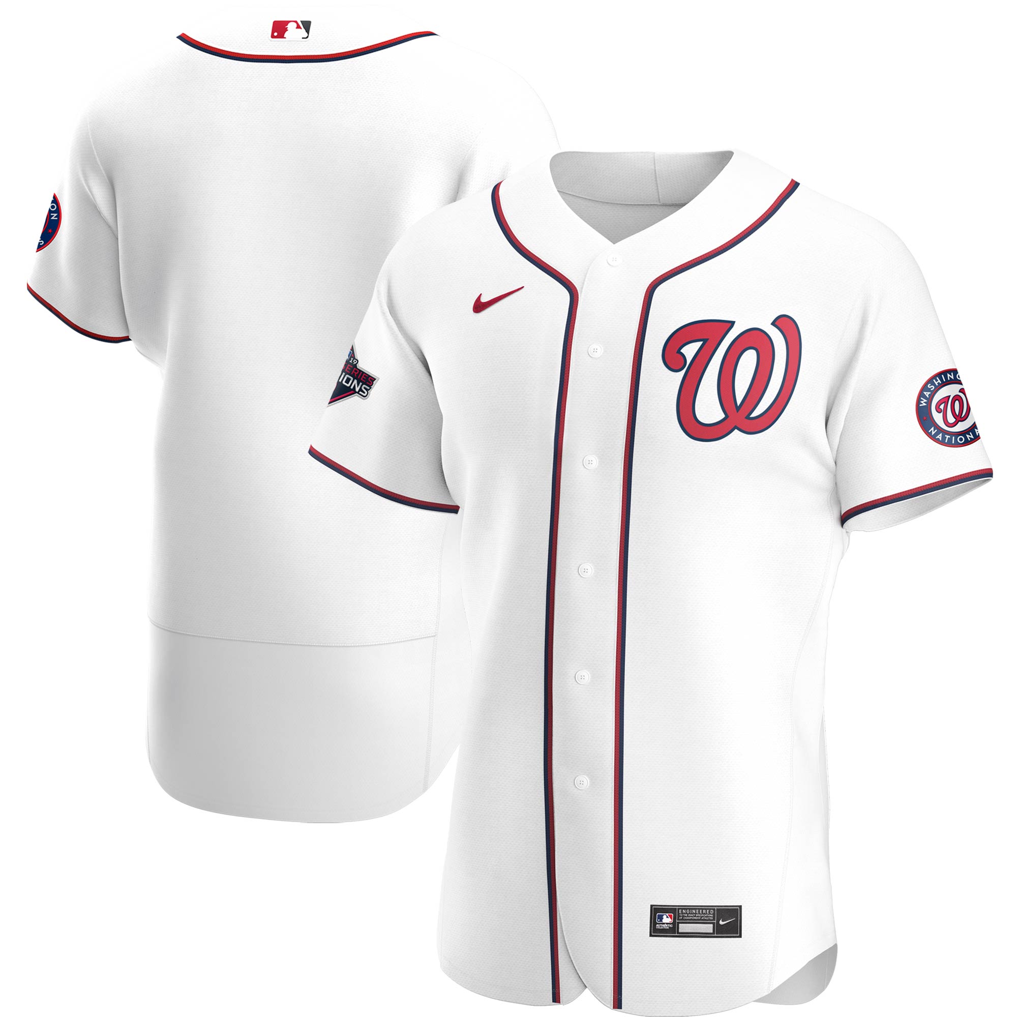 Washington Nationals Nike 2019 World Series Champions Home Authentic Team Jersey - White - vstockx