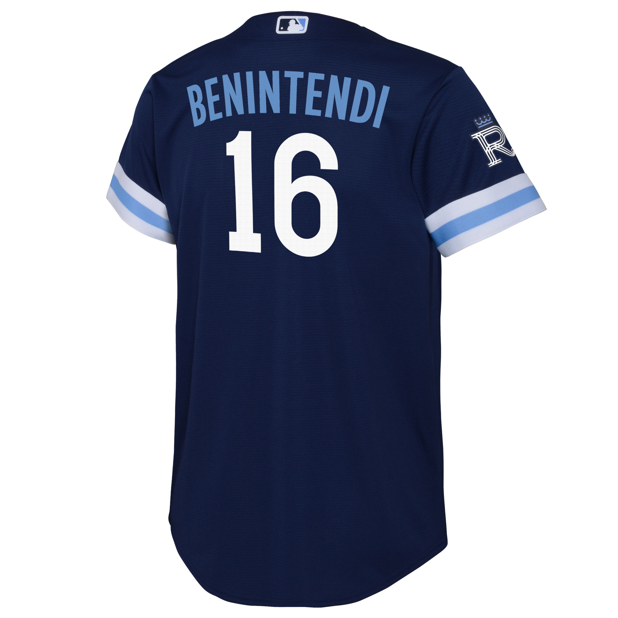 Andrew Benintendi Kansas City Royals Nike Youth 2022 City Connect Replica Player Jersey - Navy - vstockx