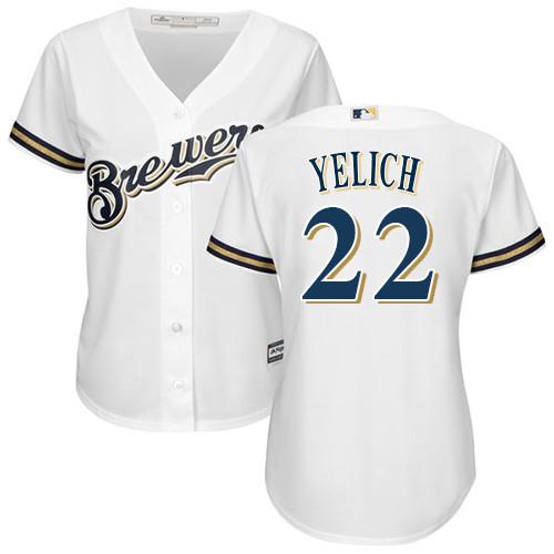 Womens Milwaukee Brewers Christian Yelich Cool Base Replica Jersey White - vstockx