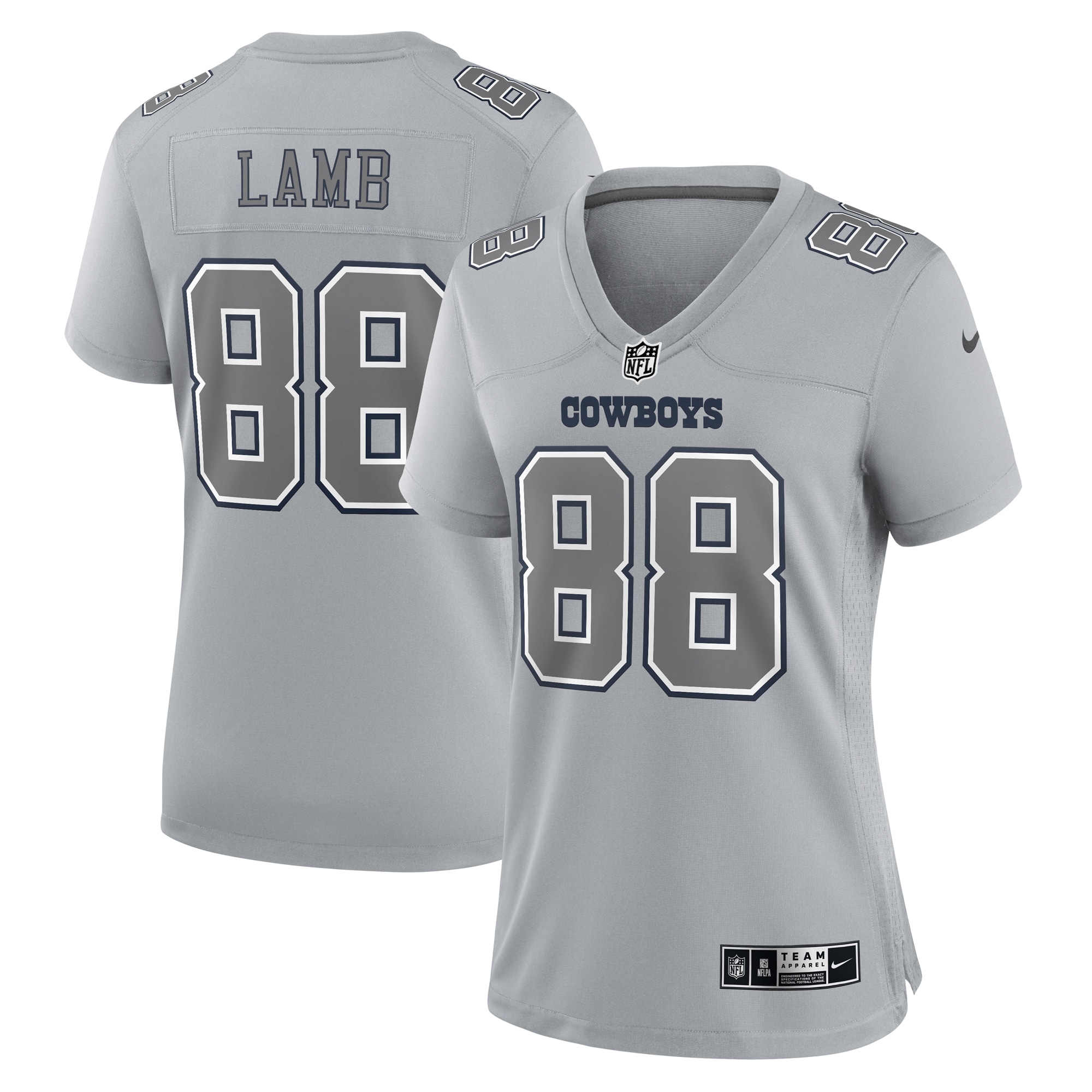 CeeDee Lamb Dallas Cowboys Nike Women's Atmosphere Fashion Game Jersey - Gray - vstockx