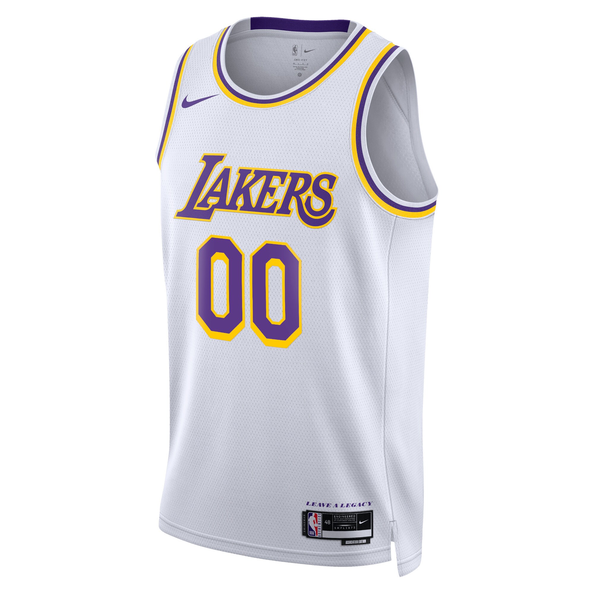 Los Angeles Lakers Nike Unisex Swingman Custom Jersey White - Icon Edition - vstockx