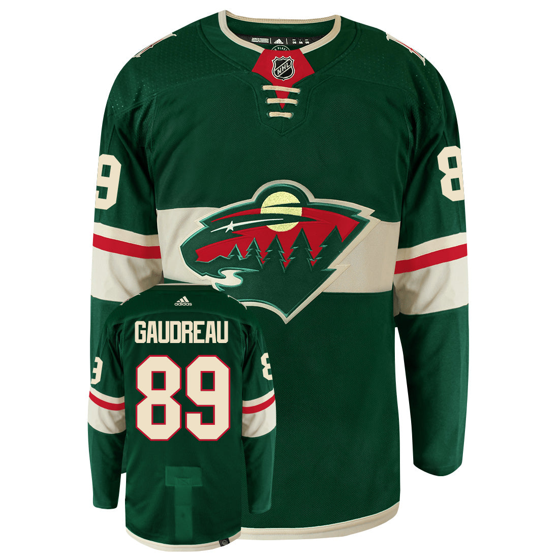 Frederick Gaudreau Minnesota Wild Adidas Primegreen Authentic NHL Hockey Jersey - vstockx