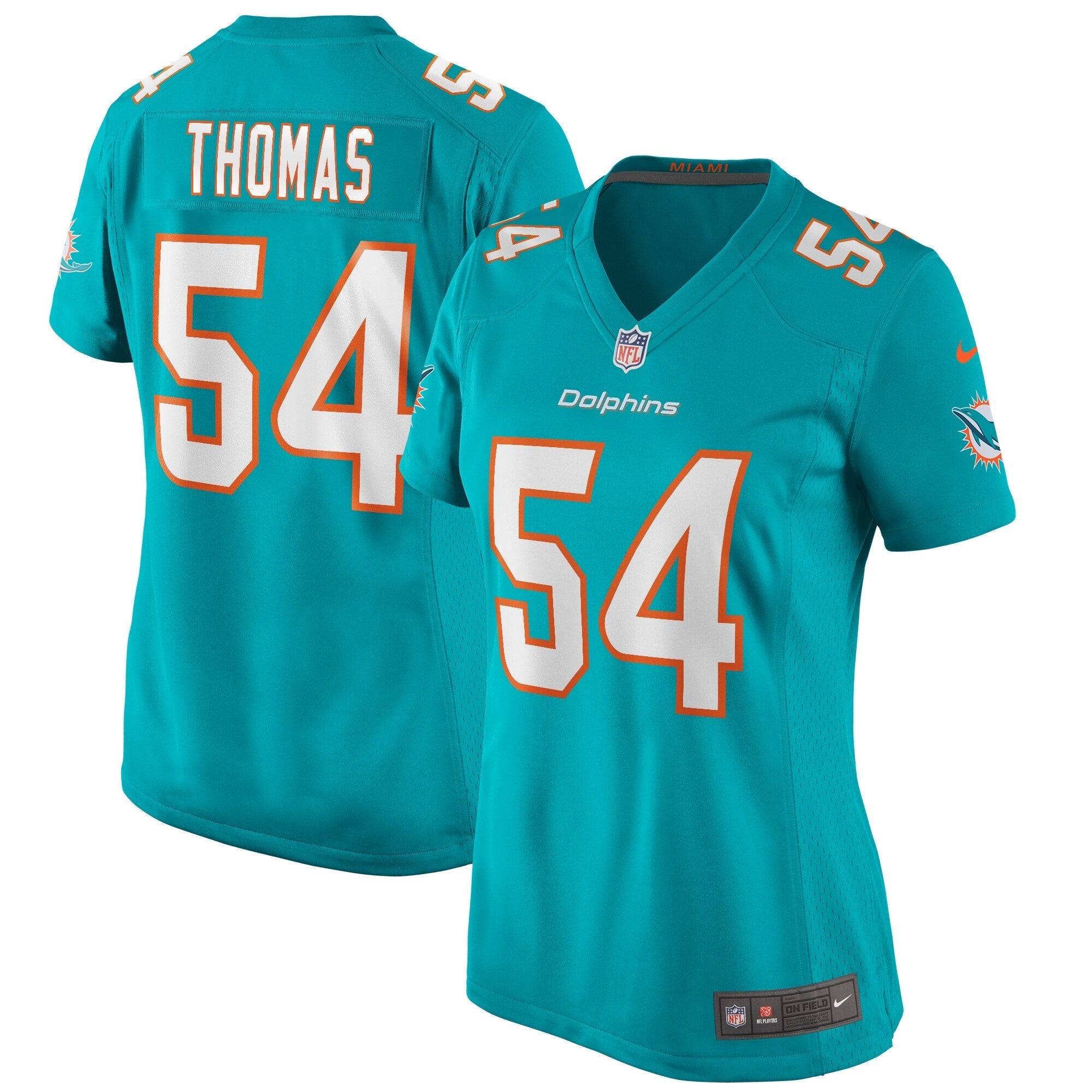 Women's Nike Zach Thomas Aqua Miami Dolphins Game Retired Player Jersey - vstockx