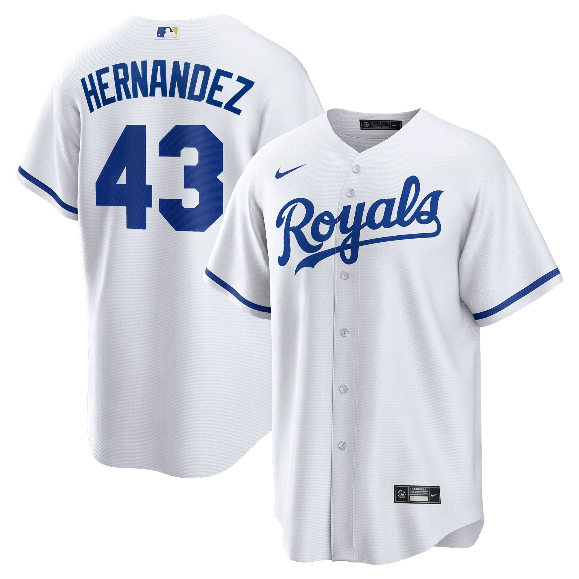 Carlos Hernandez Kansas City Royals Nike Home Replica Player Jersey - White - vstockx
