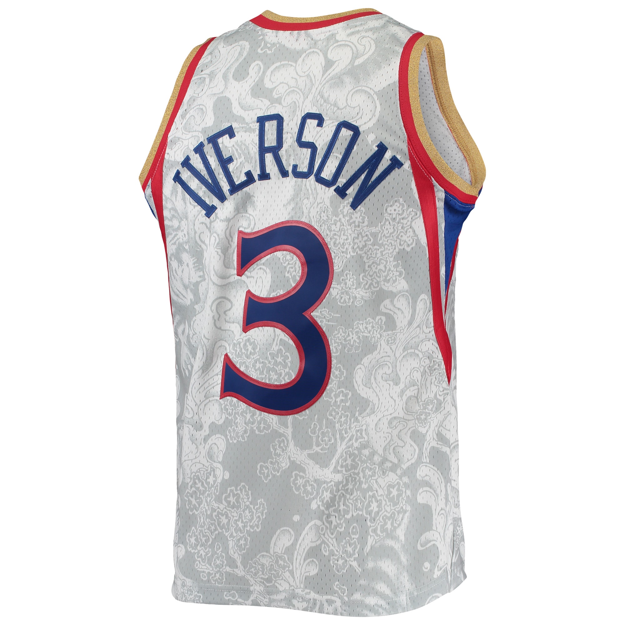 Allen Iverson Philadelphia 76ers Mitchell & Ness Hardwood Classics 1996/97 Lunar New Year Swingman Jersey - White - vstockx