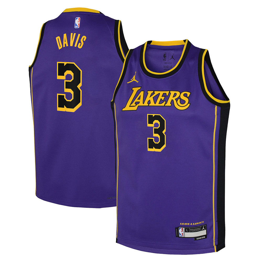 Youth Los Angeles Lakers Anthony Davis Statement Edition Jersey - Purple - vstockx