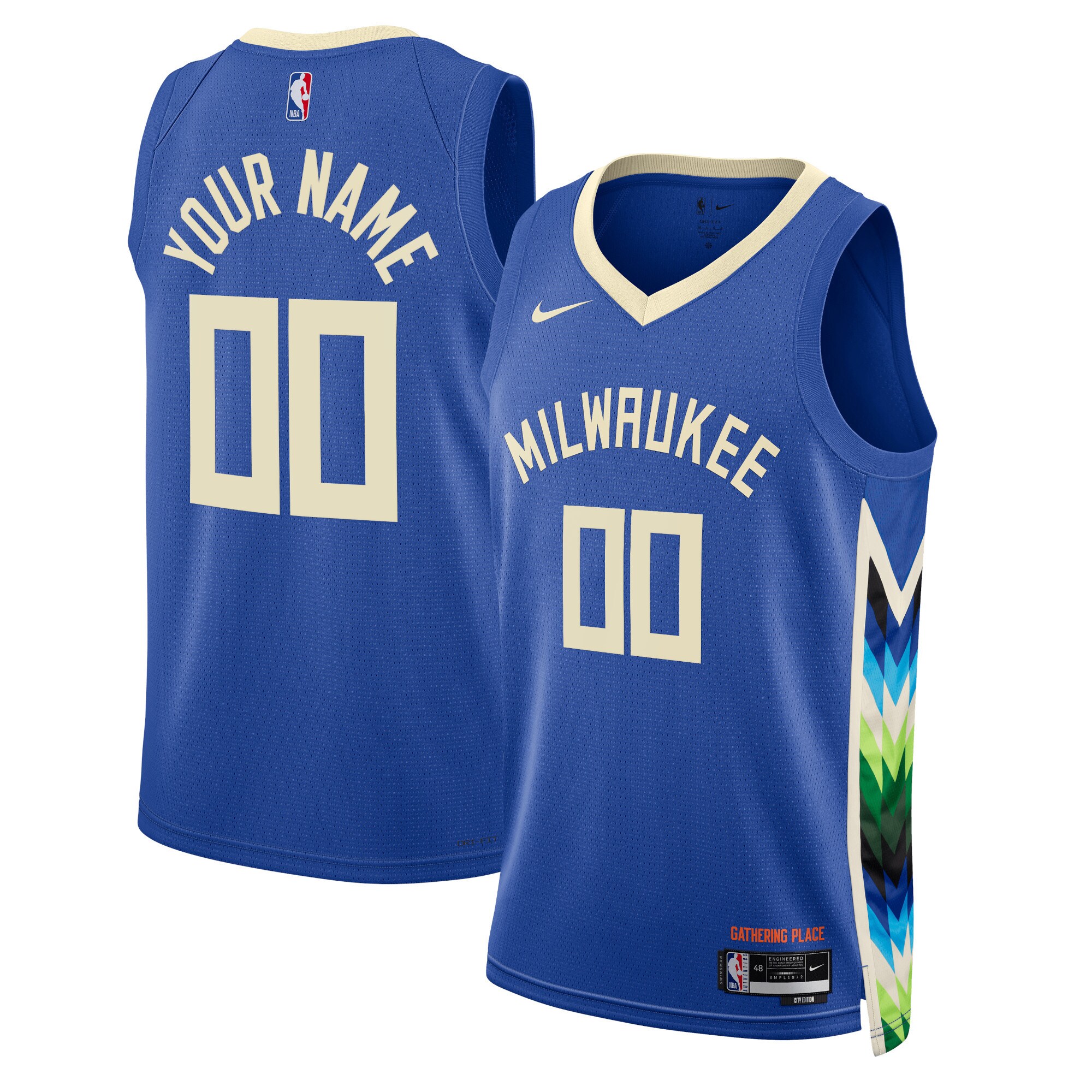 Milwaukee Bucks Nike Unisex 2022/23 Swingman Custom Jersey - City Edition - Royal - vstockx