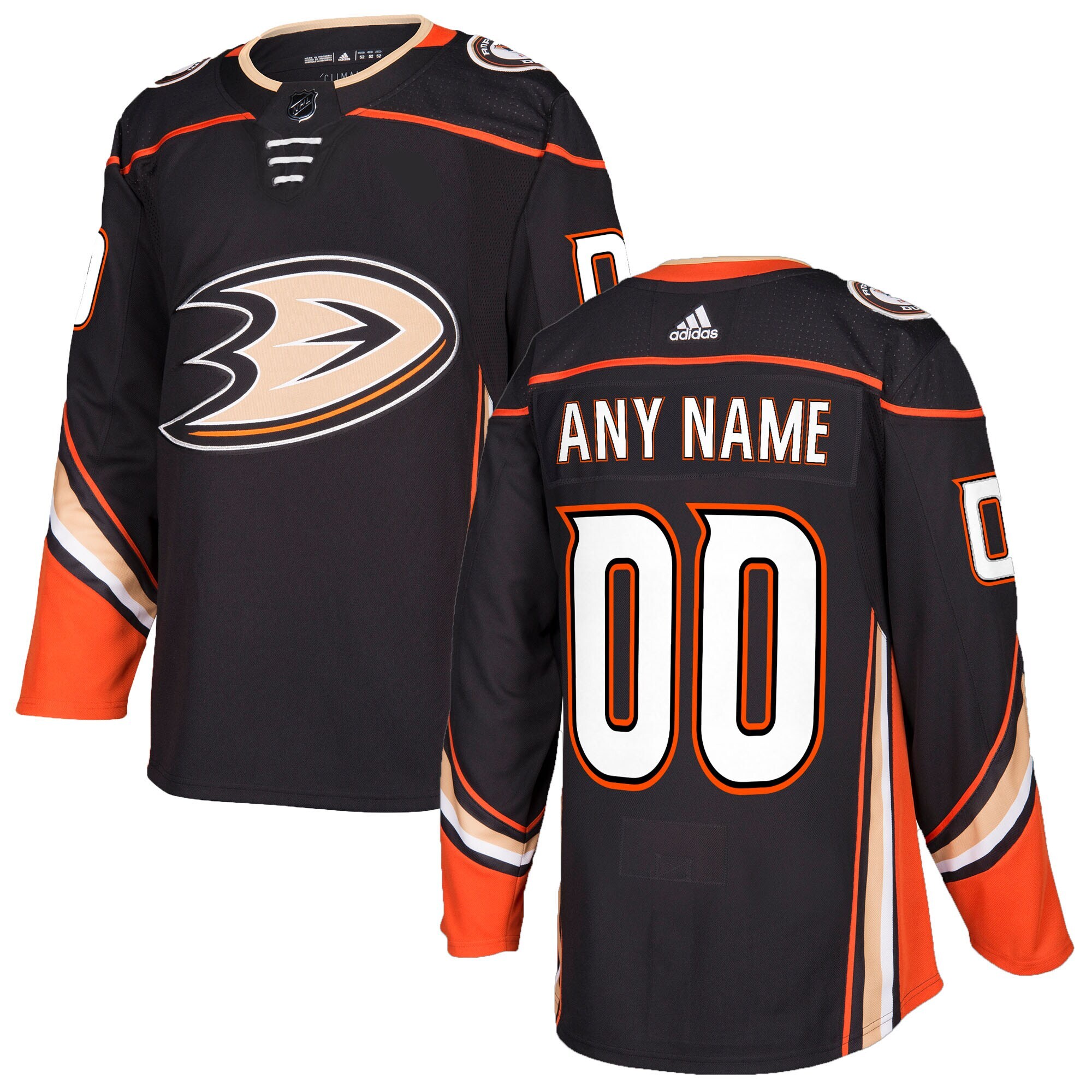 Anaheim Ducks adidas Authentic Custom Jersey - Black - vstockx
