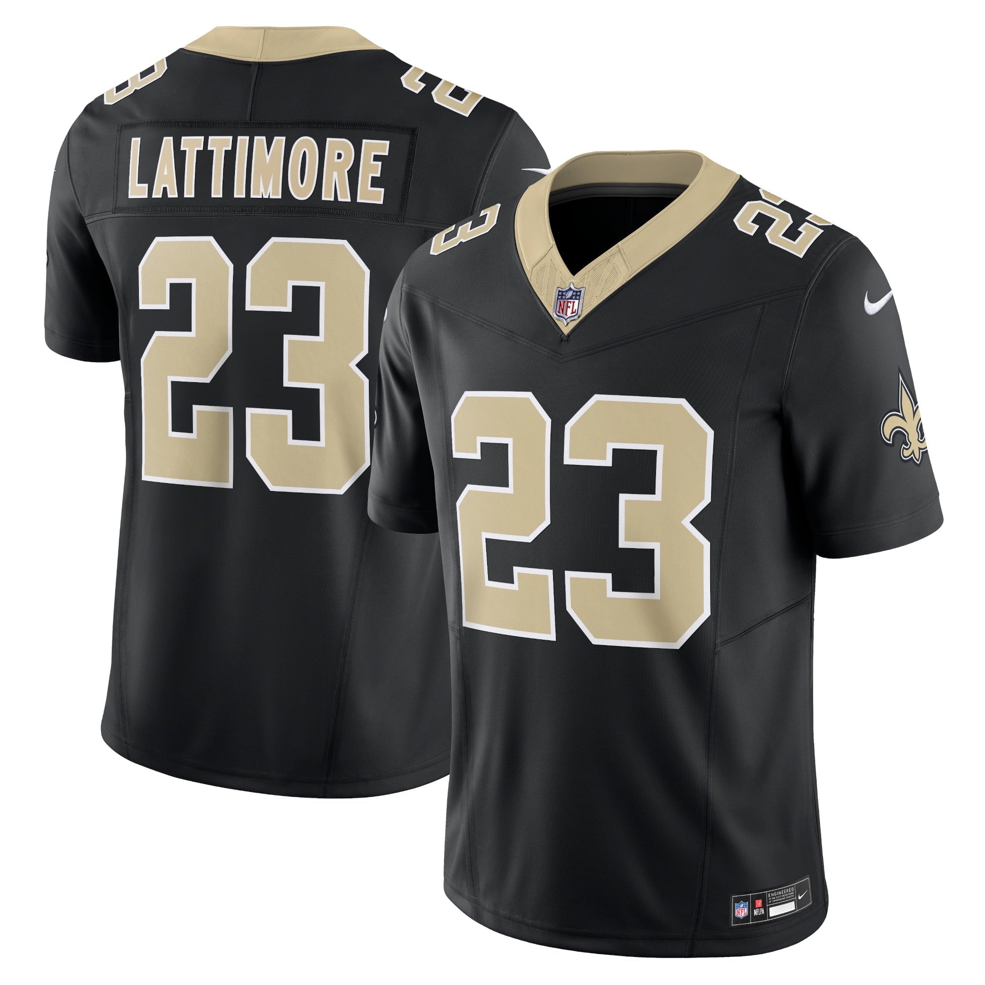 Men's Nike Marshon Lattimore Black New Orleans Saints Vapor F.U.S.E. Limited Jersey - vstockx