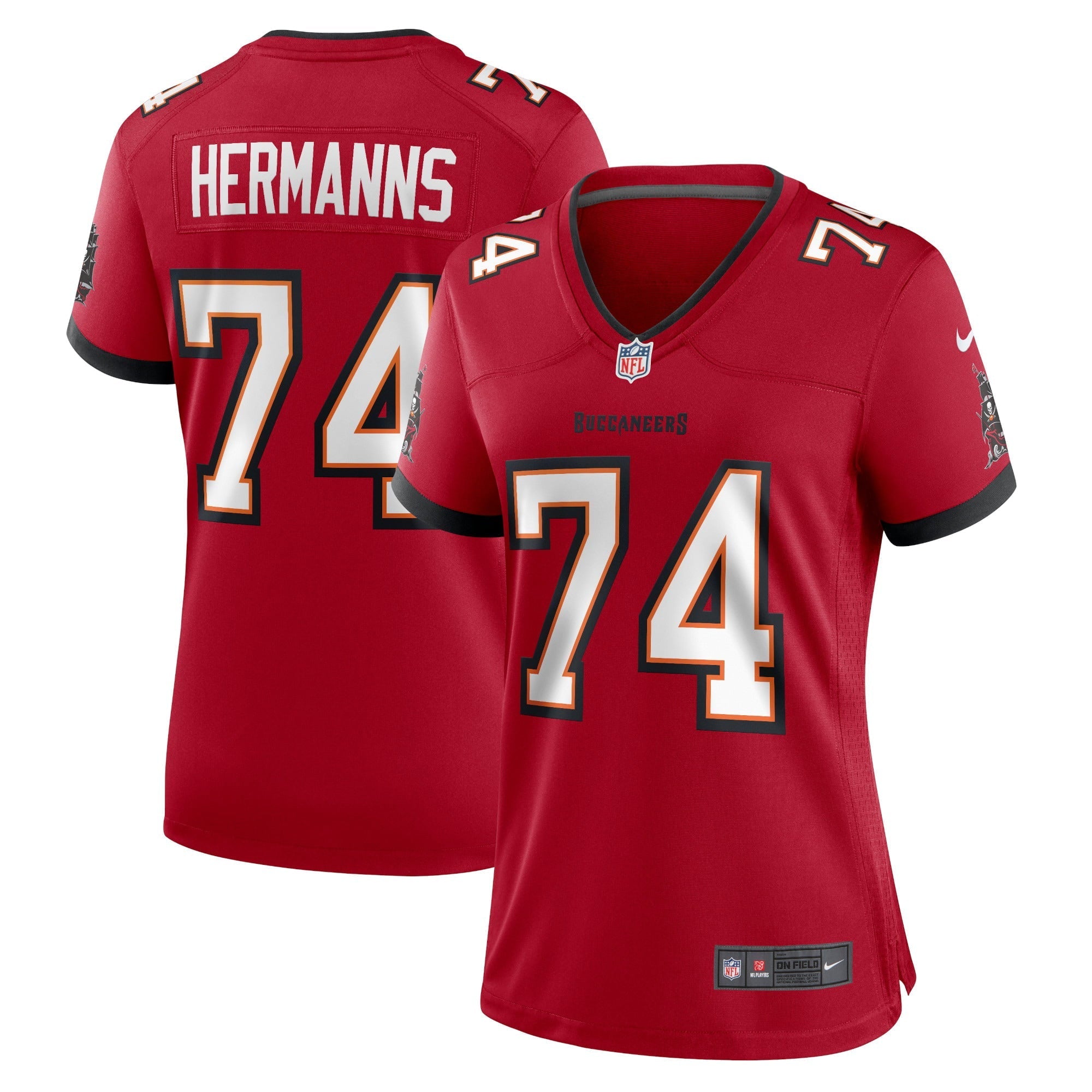 Women's Nike Grant Hermanns Red Tampa Bay Buccaneers Home Game Player Jersey - vstockx