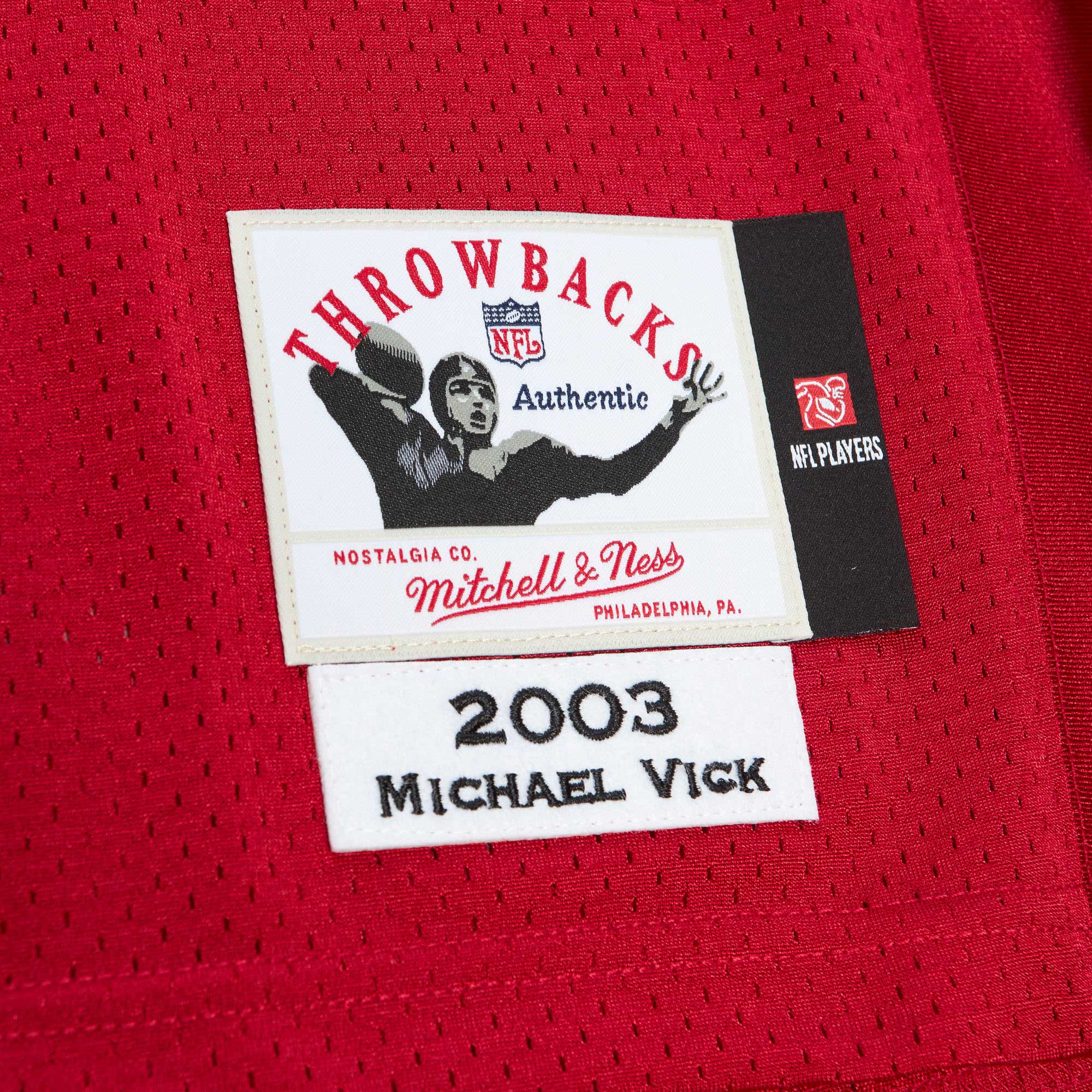 Michael Vick Atlanta Falcons Mitchell & Ness 2003 Authentic Jersey - Red - vstockx