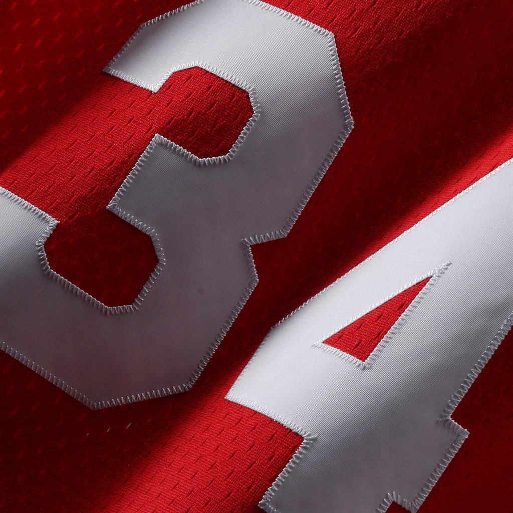 Hakeem Olajuwon Houston Rockets Mitchell & Ness Hardwood Classics Swingman Jersey - Red - vstockx