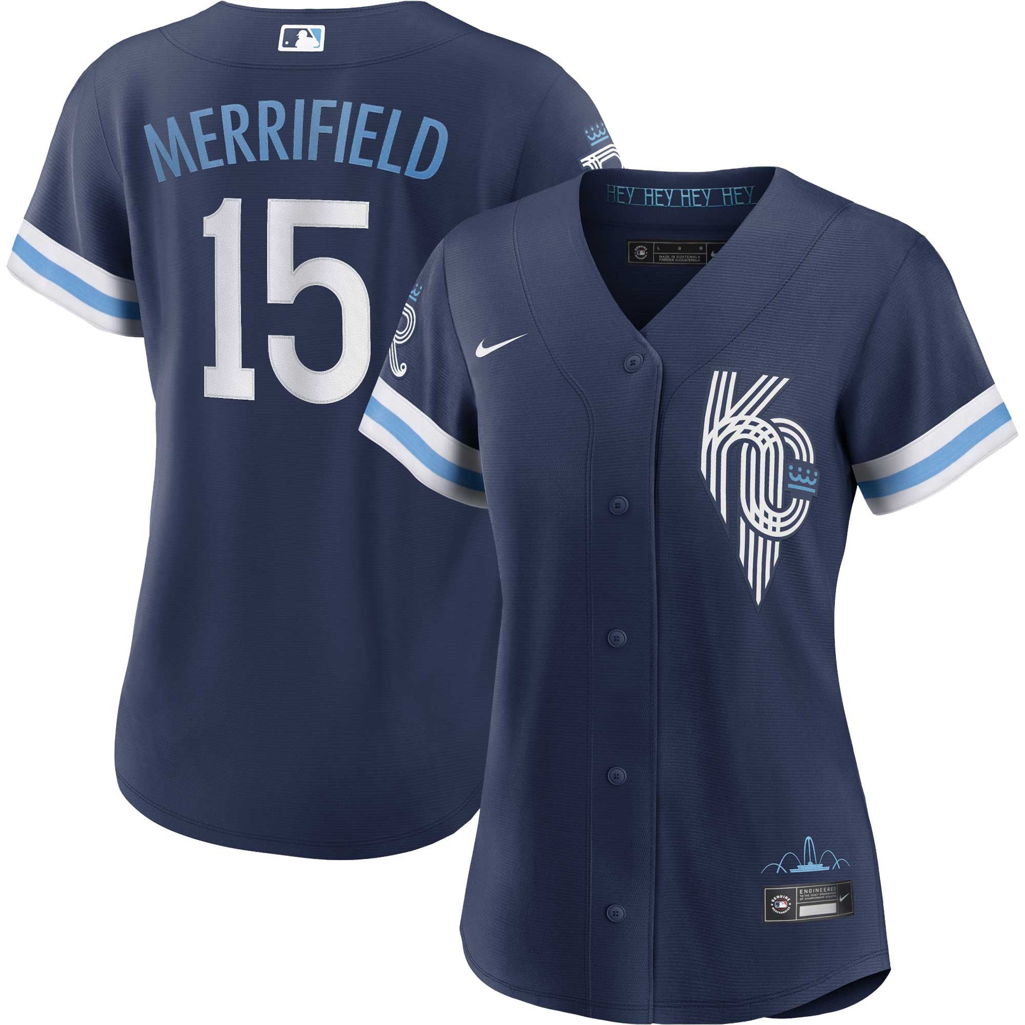 Women's Nike Whit Merrifield Navy Kansas City Royals Alternate City Connect Replica Player Jersey - vstockx