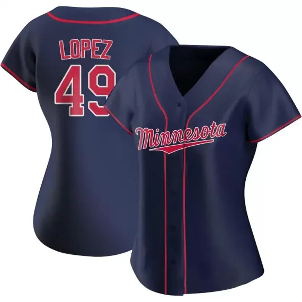 Women's Minnesota Twins Pablo Lopez Cool Base Replica Alternate Jersey - Navy - vstockx