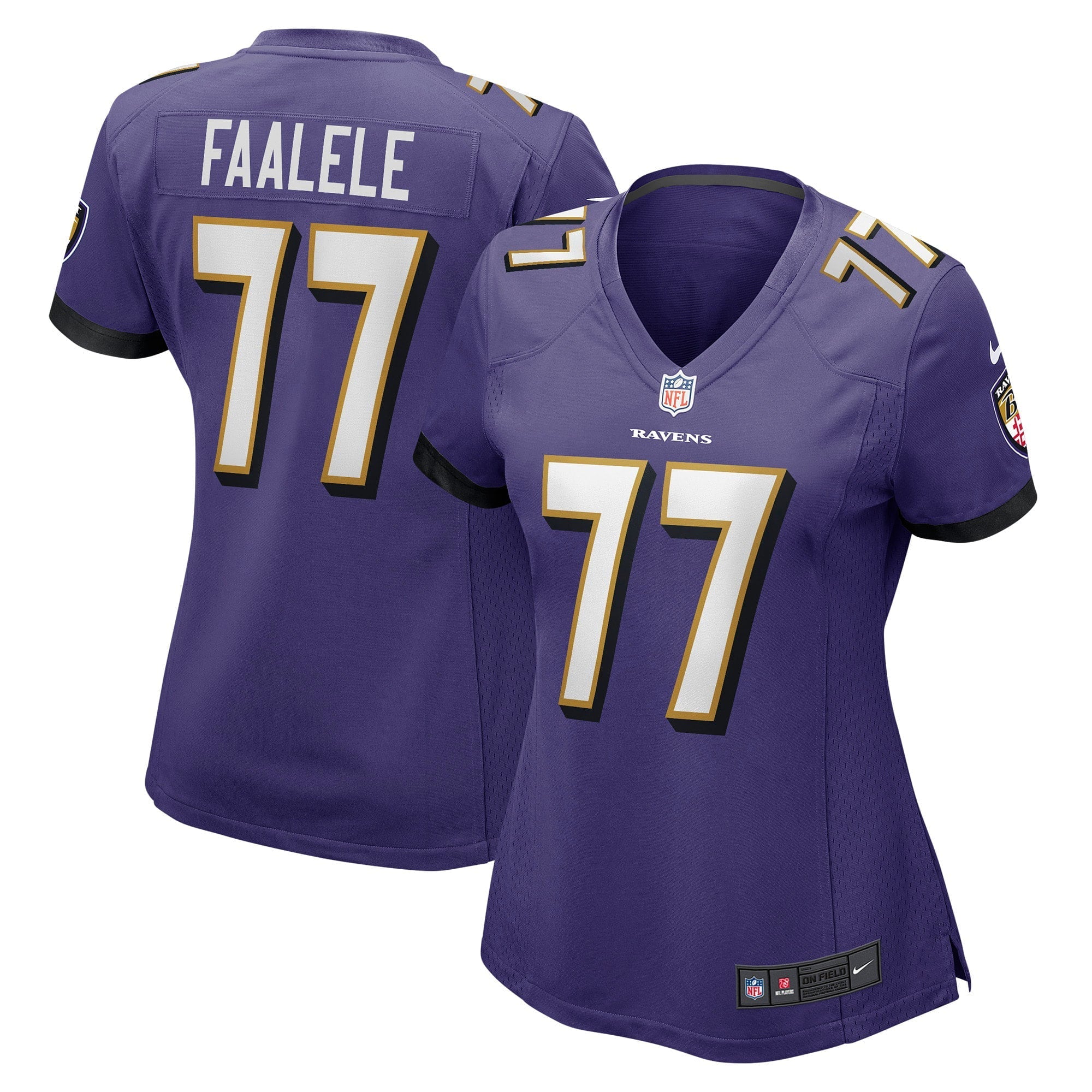 Women's Nike Daniel Faalele Purple Baltimore Ravens Player Game Jersey - vstockx
