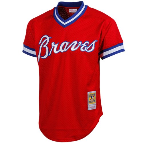 Dale Murphy Atlanta Braves Mitchell & Ness 1980 Authentic Cooperstown Collection Mesh Batting Practice Jersey - Red - vstockx
