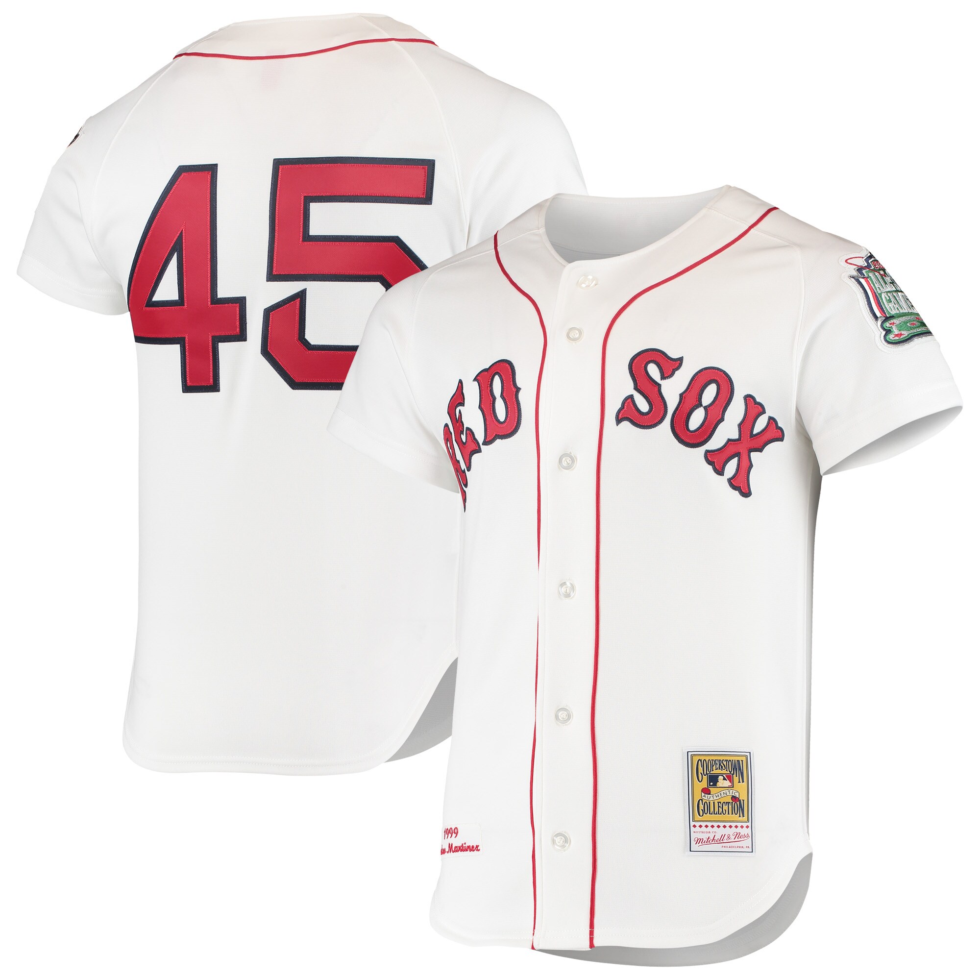Pedro Martinez Boston Red Sox Mitchell & Ness 1999 Cooperstown Collection Home Authentic Jersey - White - vstockx