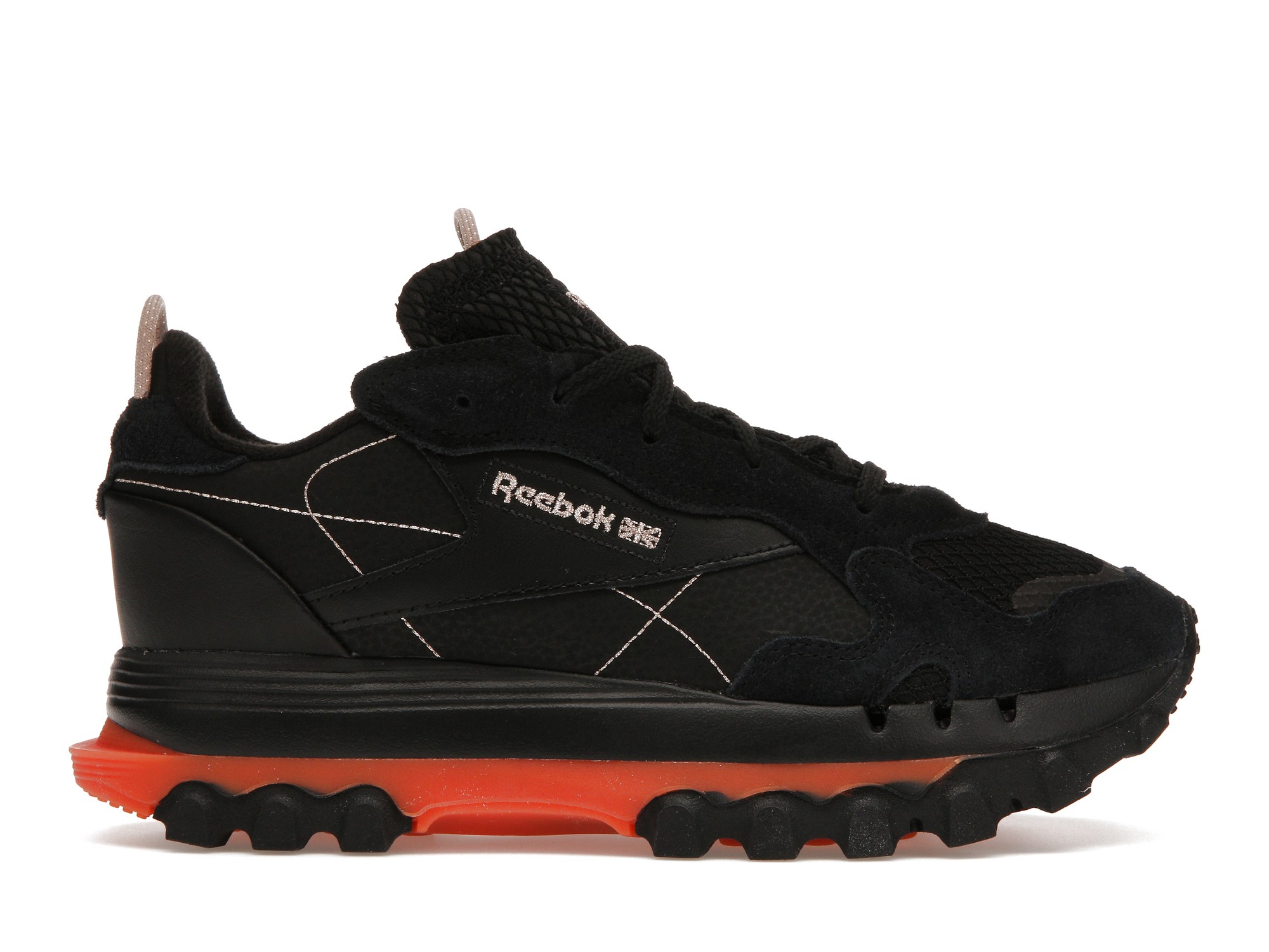 Reebok Classic Leather Cardi B Black Fiery Orange (Women's) - vstockx