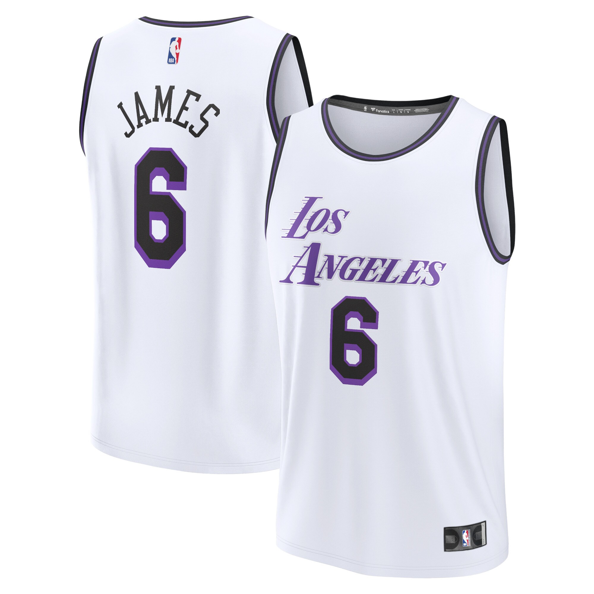 LeBron James Los Angeles Lakers Fanatics Branded Youth 2022/23 Fastbreak Jersey - City Edition - White - vstockx