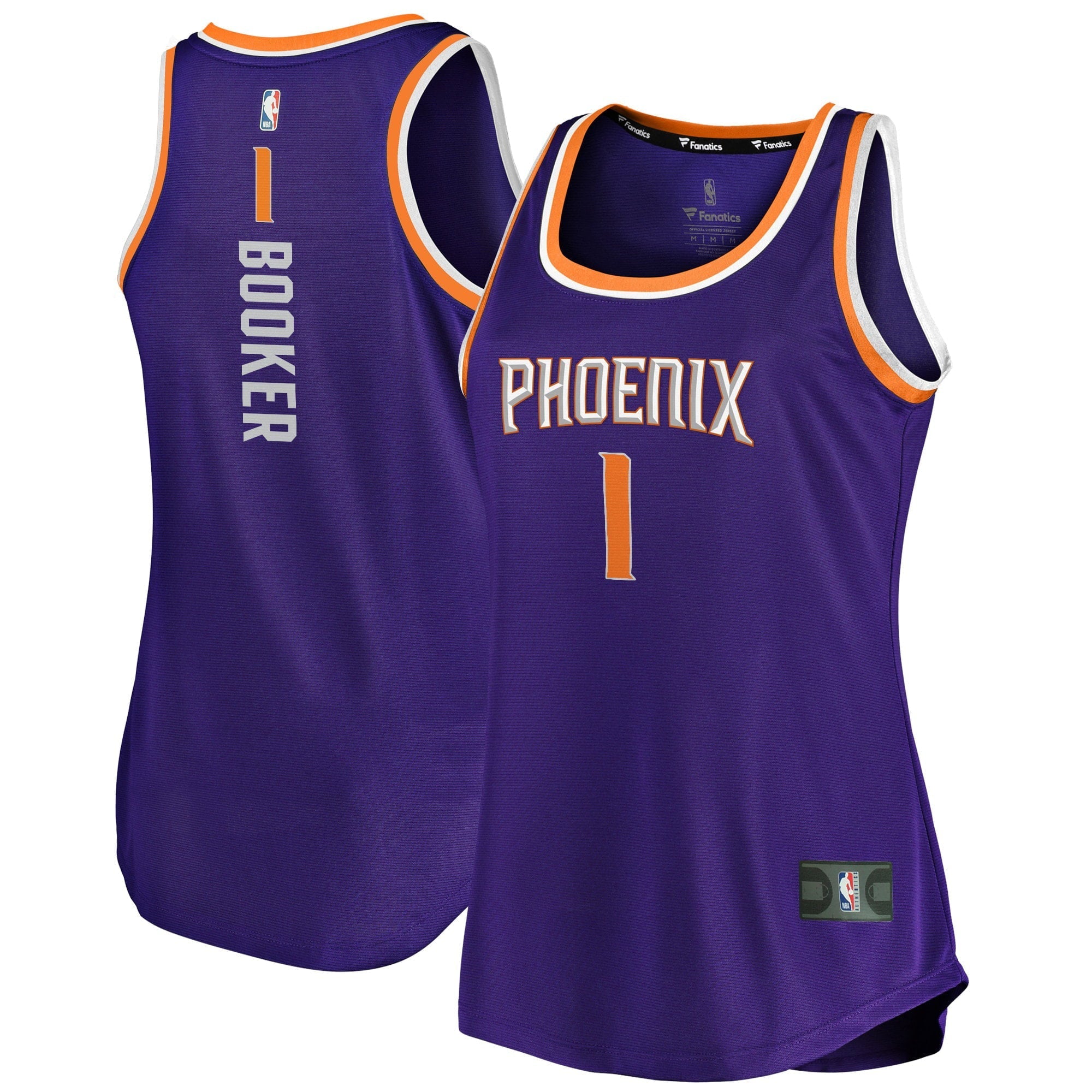 Women's Fanatics Branded Devin Booker Purple Phoenix Suns Fast Break Team Tank Jersey - Icon Edition - vstockx
