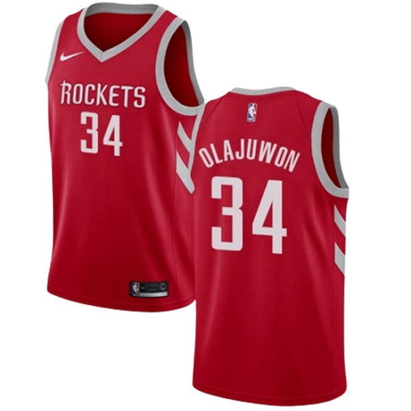 Youth Houston Rockets Hakeem Olajuwon Icon Edition Jersey - Red - vstockx