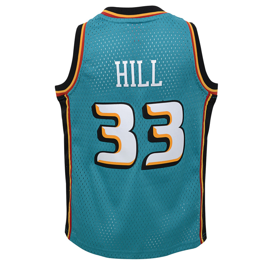 Youth Detroit Pistons Grant Hill Mitchell & Ness Teal 1998-99 Hardwood Classics Swingman Jersey - vstockx