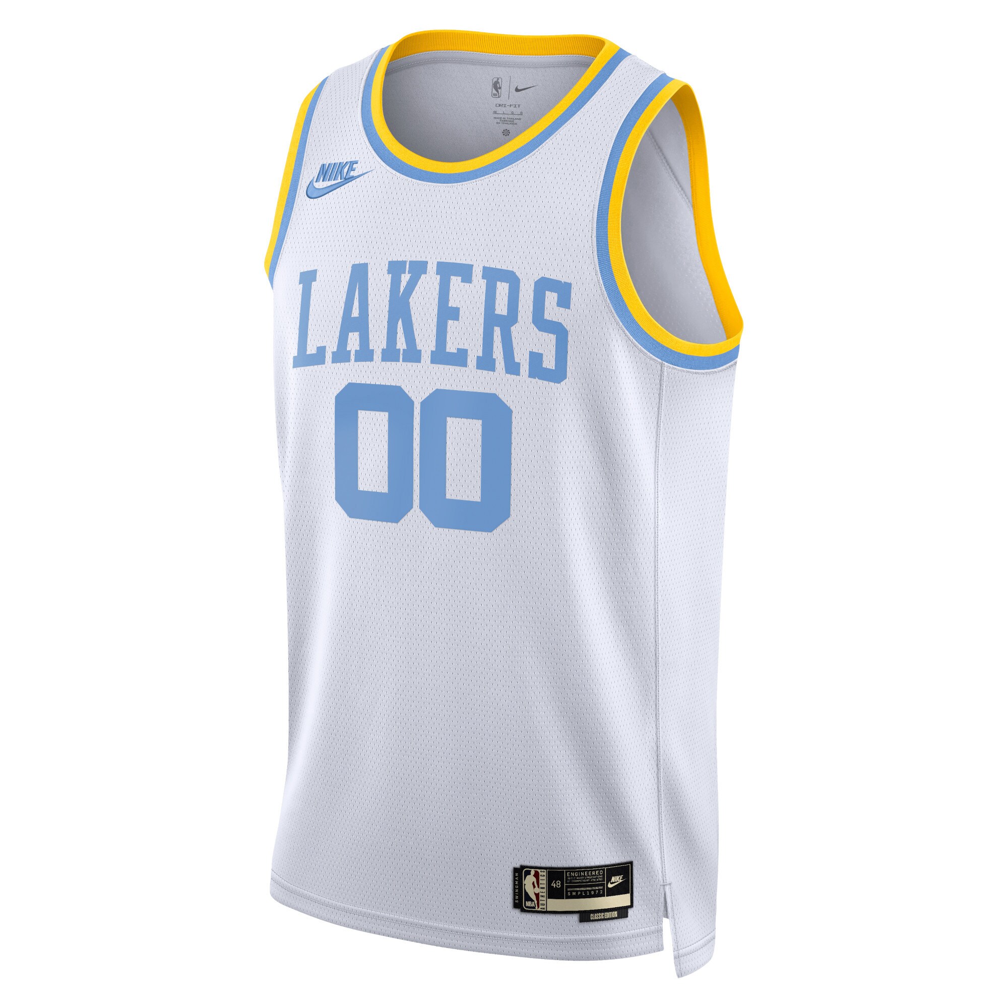 Los Angeles Lakers Nike Unisex 2022/23 Custom Swingman Jersey - Classic Edition - White - vstockx