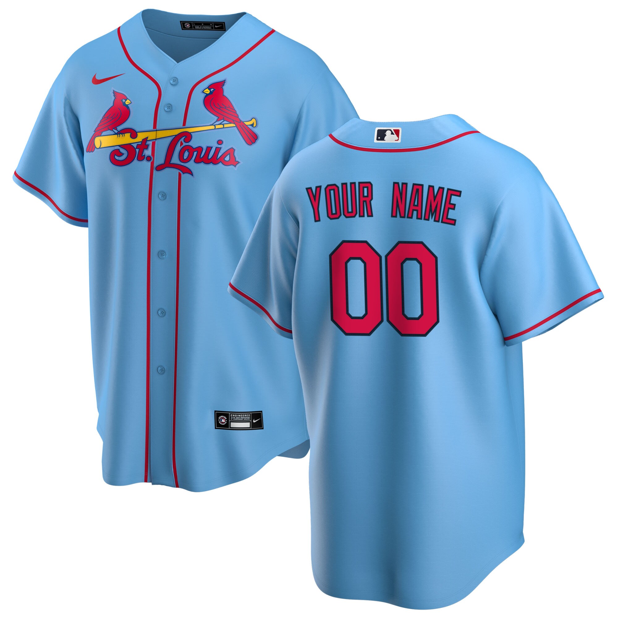 St. Louis Cardinals Nike Alternate Replica Custom Jersey - Light Blue - vstockx