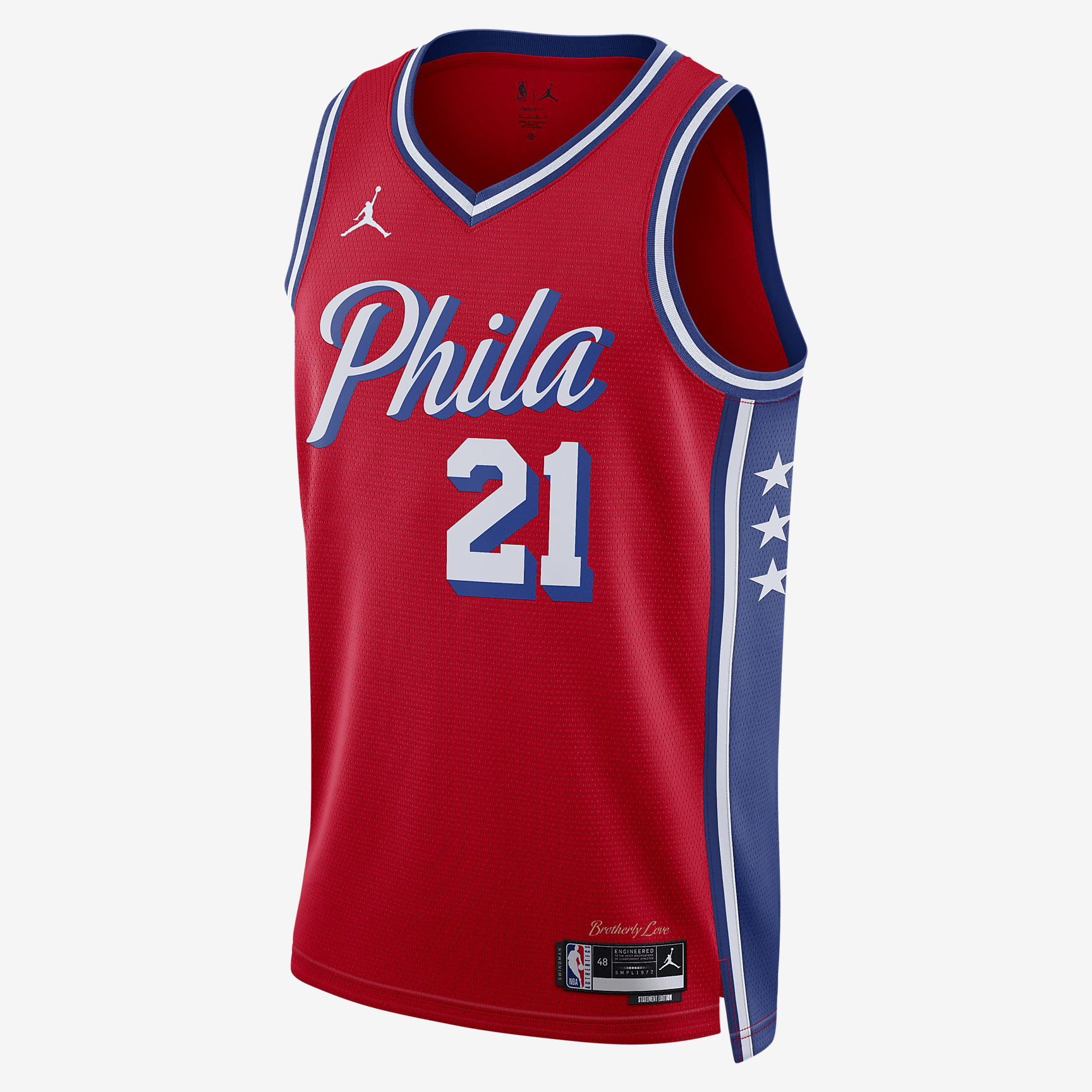 Philadelphia 76ers Statement Edition Jordans Dri-FIT NBA Swingman Jersey - University Red - vstockx