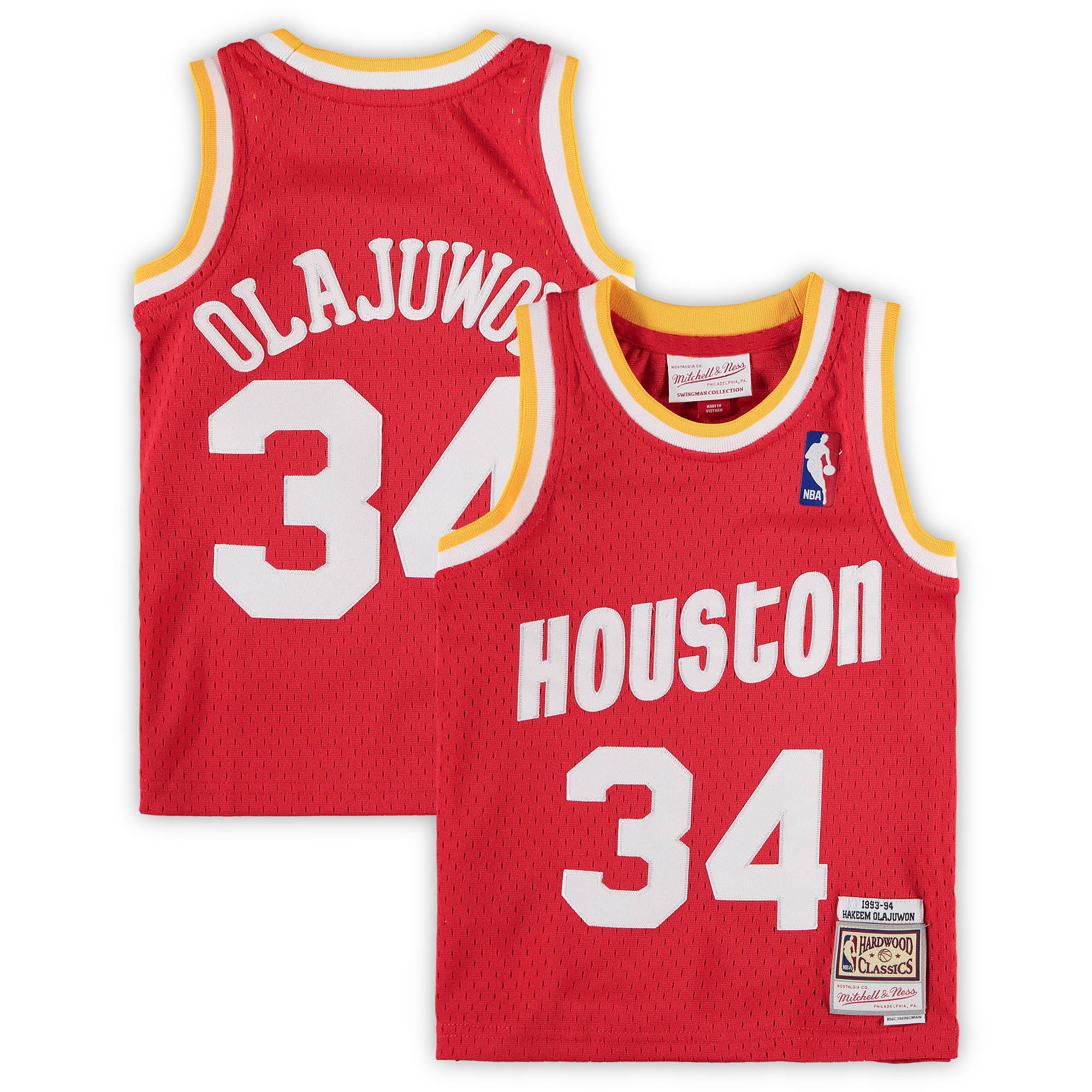 Hakeem Olajuwon Houston Rockets Mitchell & Ness Preschool Hardwood Classics Throwback Team Jersey - Red - vstockx