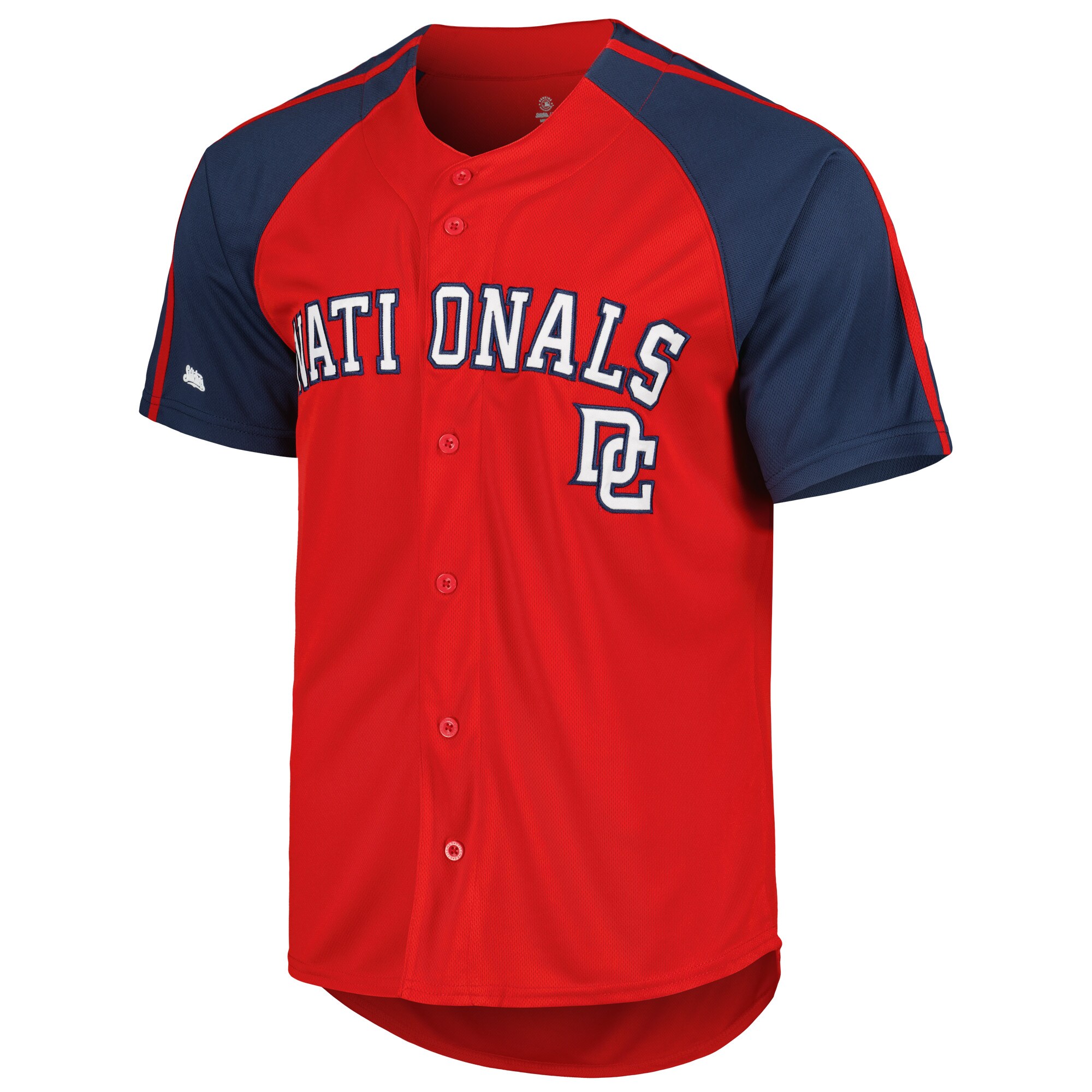 Washington Nationals Stitches Button-Down Raglan Fashion Jersey - Red - vstockx