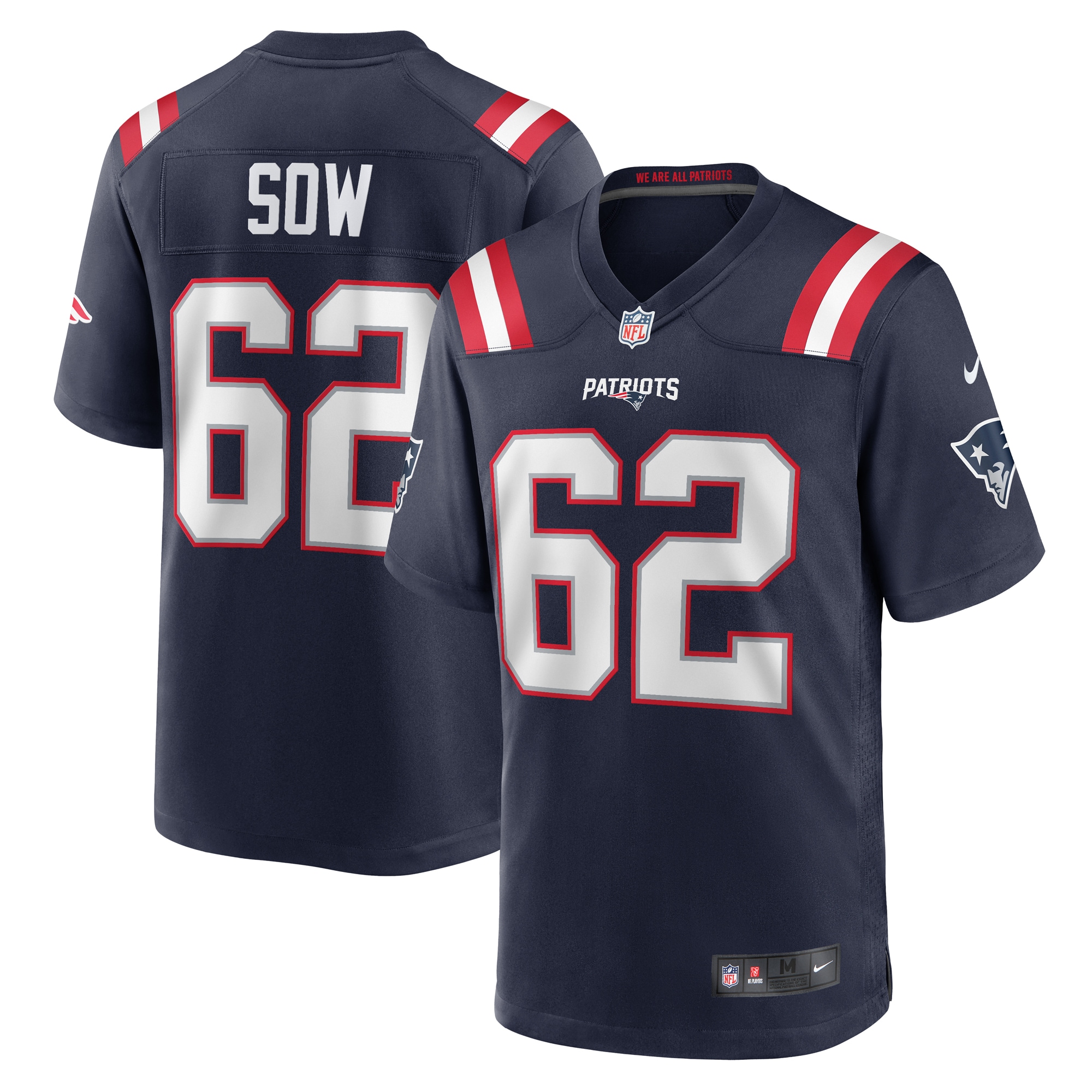 Sidy Sow New England Patriots Nike Team Game Jersey - Navy - vstockx