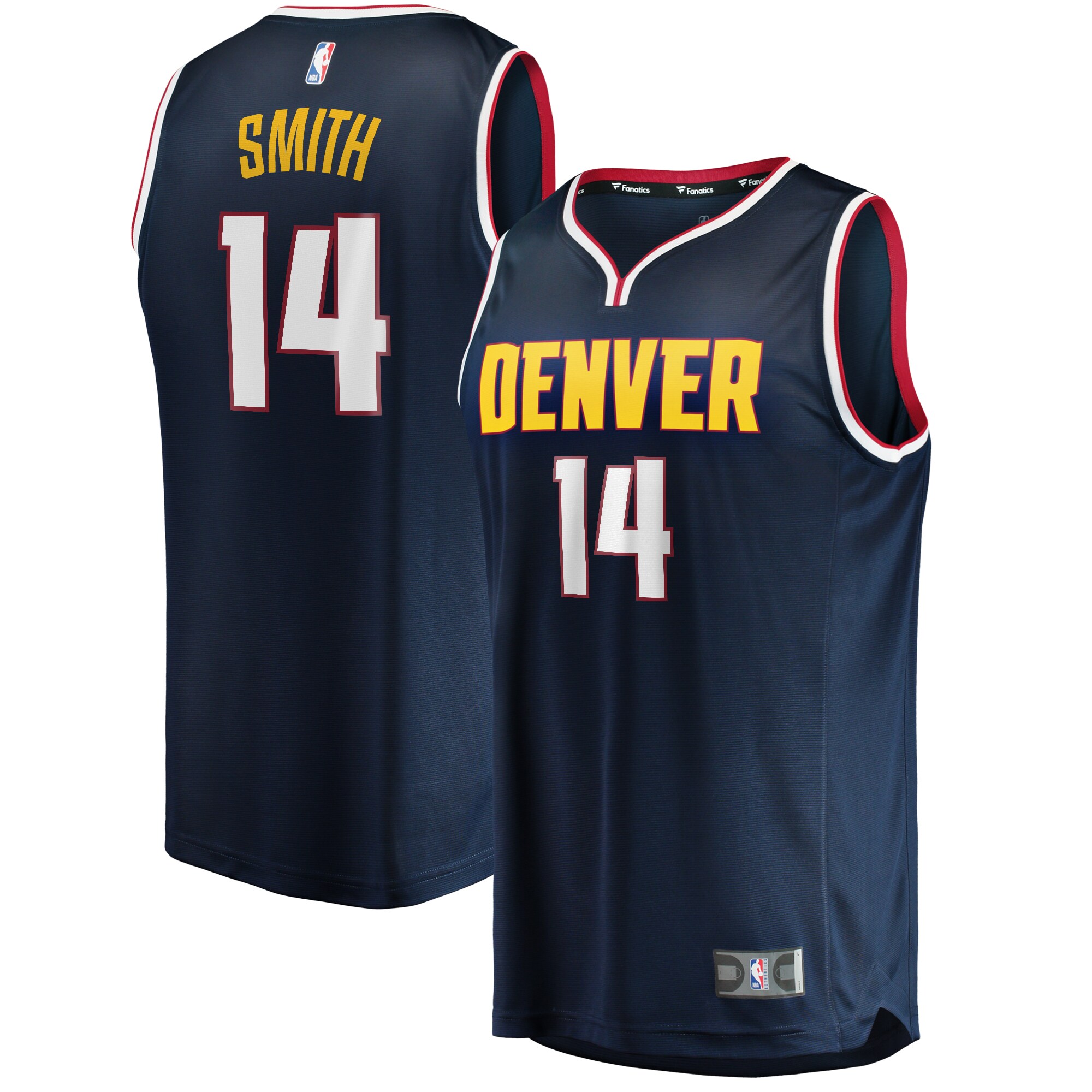 Ish Smith Denver Nuggets Fanatics Branded Fast Break Replica Jersey - Icon Edition - Navy - vstockx