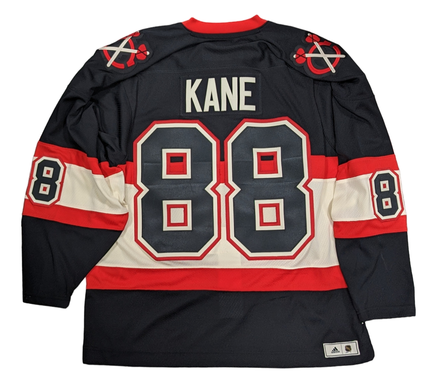 Men's Chicago Blackhawks Patrick Kane adidas 1934 Black Alternate Authentic Player Jersey - vstockx