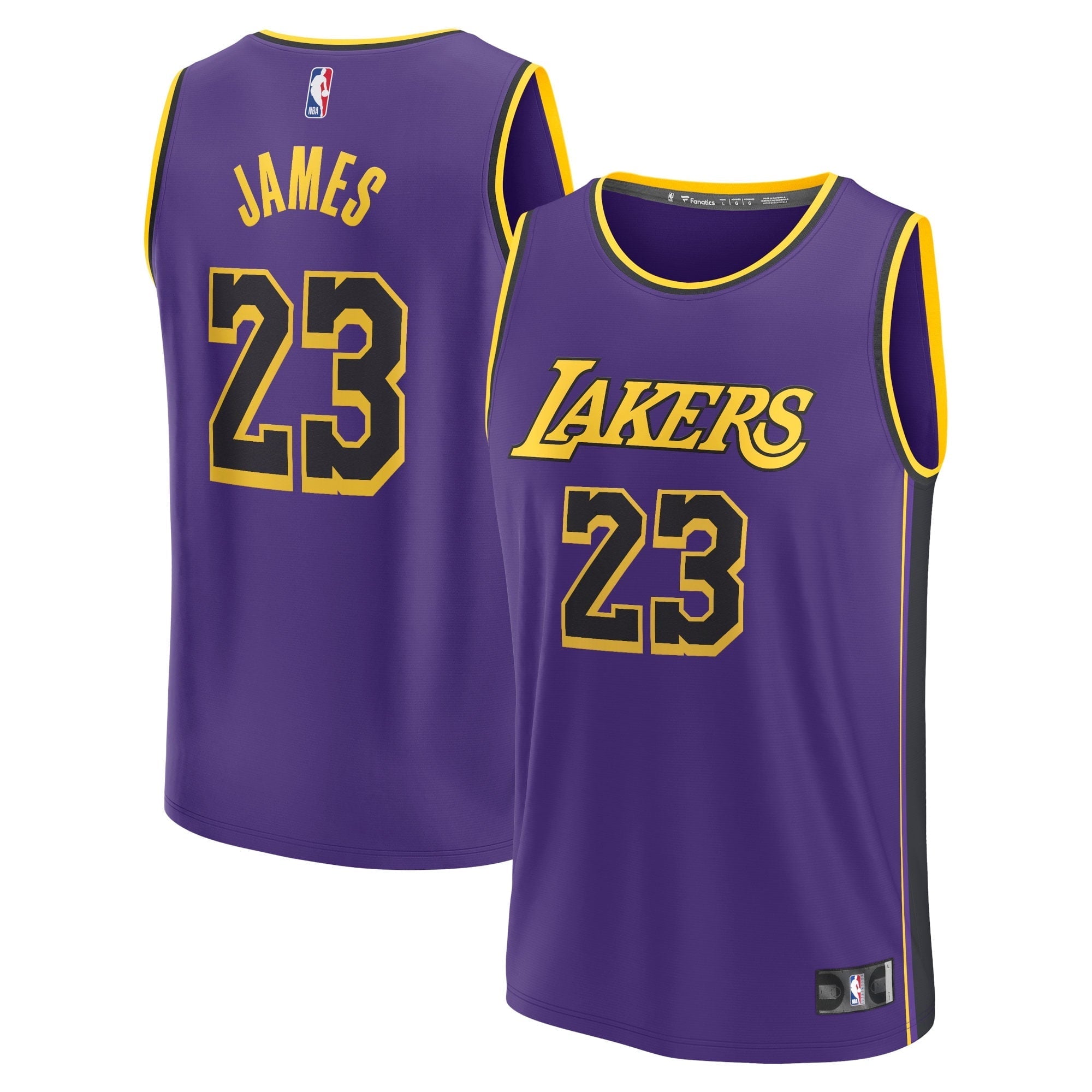 Youth Fanatics Branded LeBron James Purple Los Angeles Lakers 2022/23 Fast Break Replica Player Jersey - Statement - vstockx