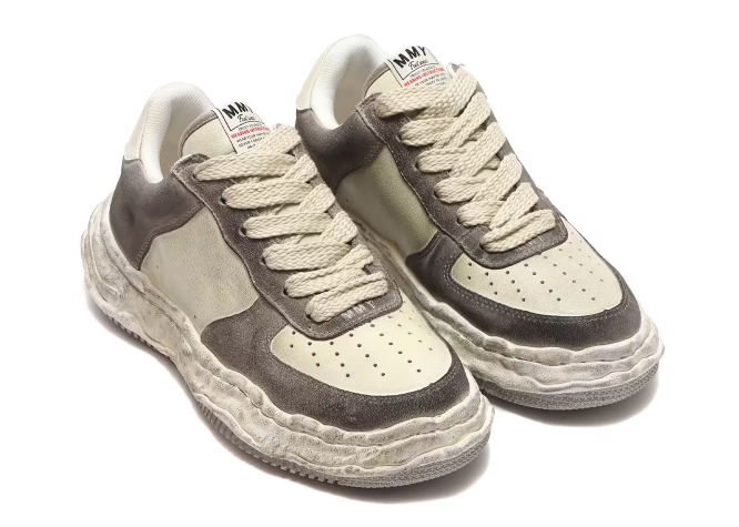 Maison Mihara Yasuhiro Wayne OG Sole DR Leather Low Vintage White - vstockx
