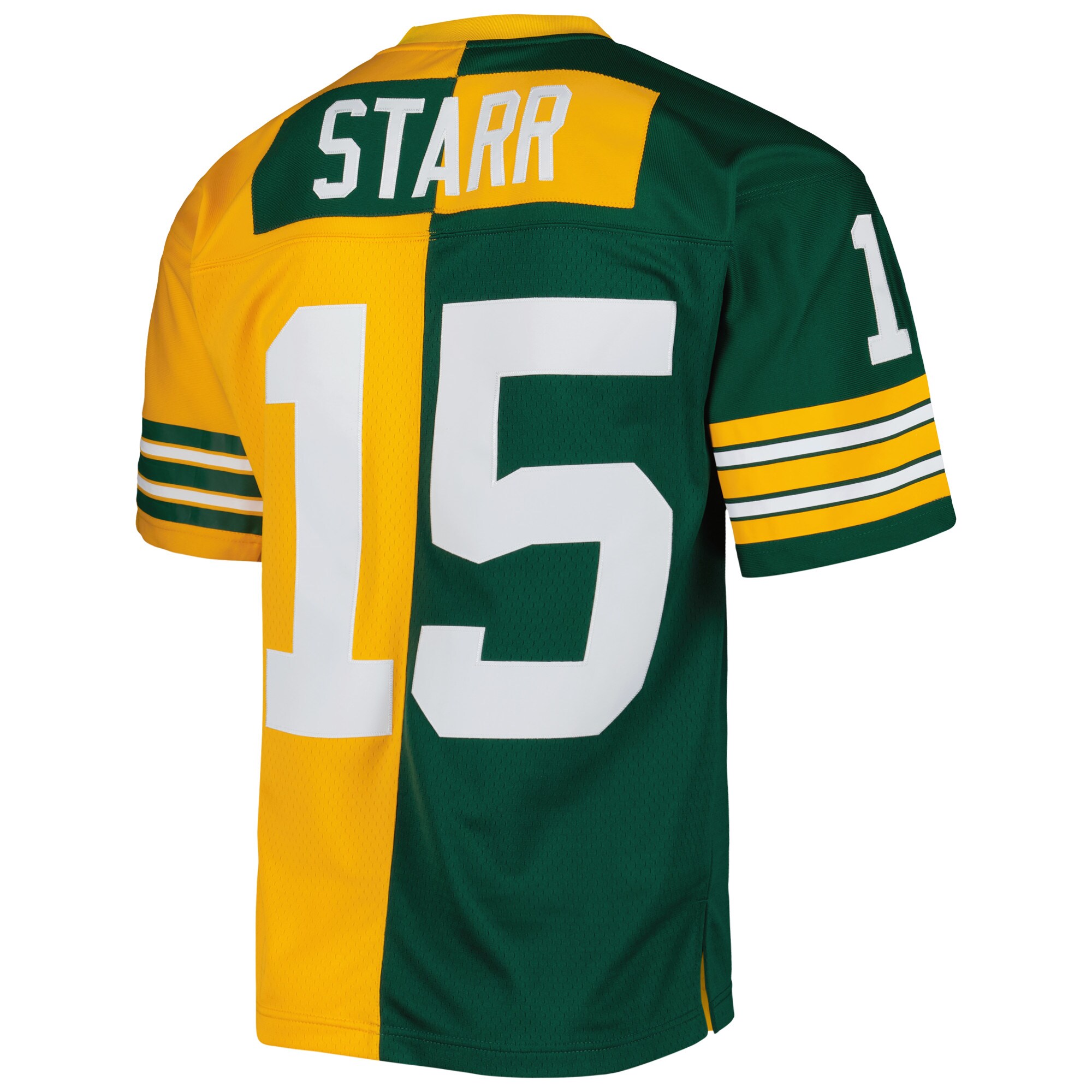 Bart Starr Green Bay Packers Mitchell & Ness 1969 Split Legacy Replica Jersey - Green/Gold - vstockx