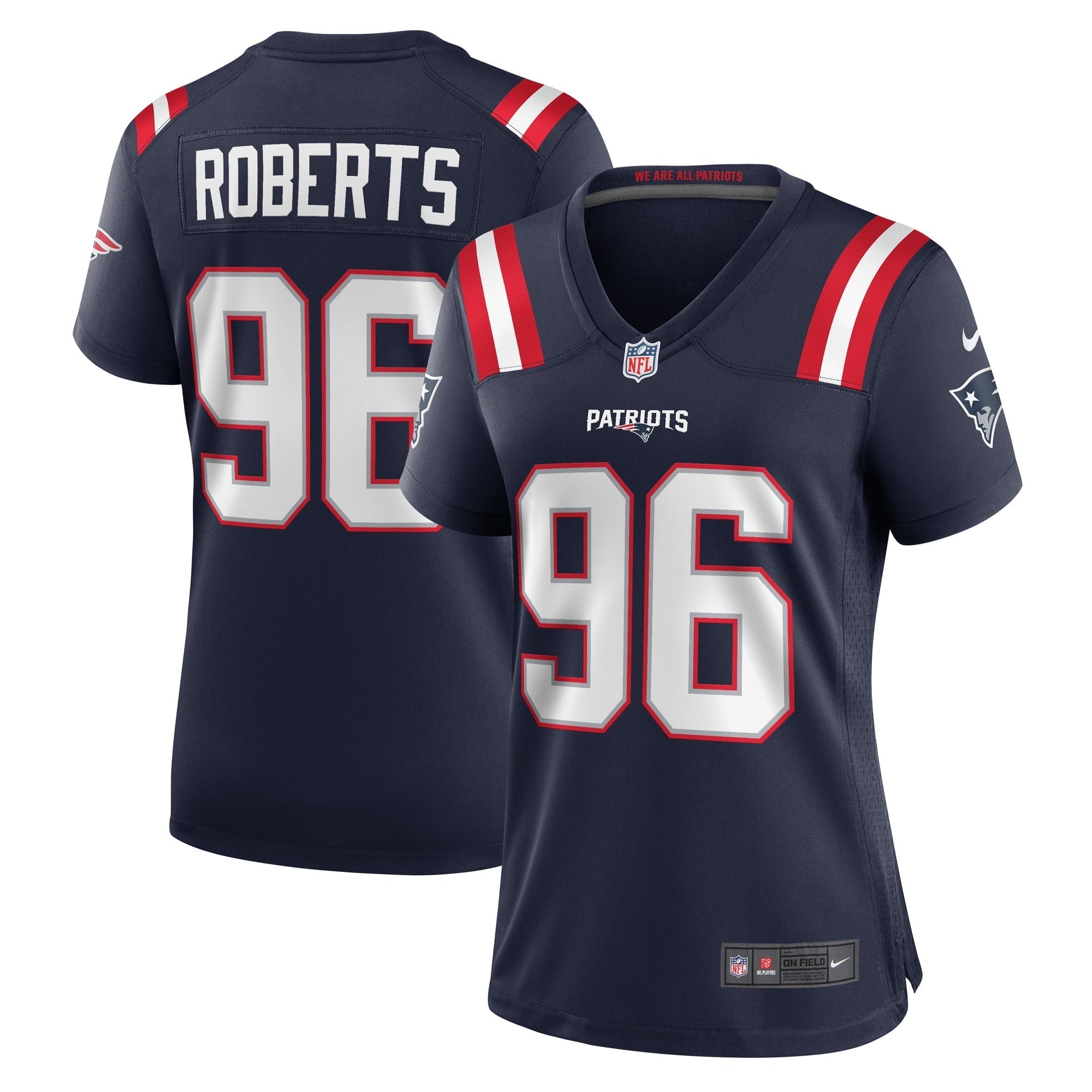 Women's Nike Sam Roberts Navy New England Patriots Game Player Jersey - vstockx