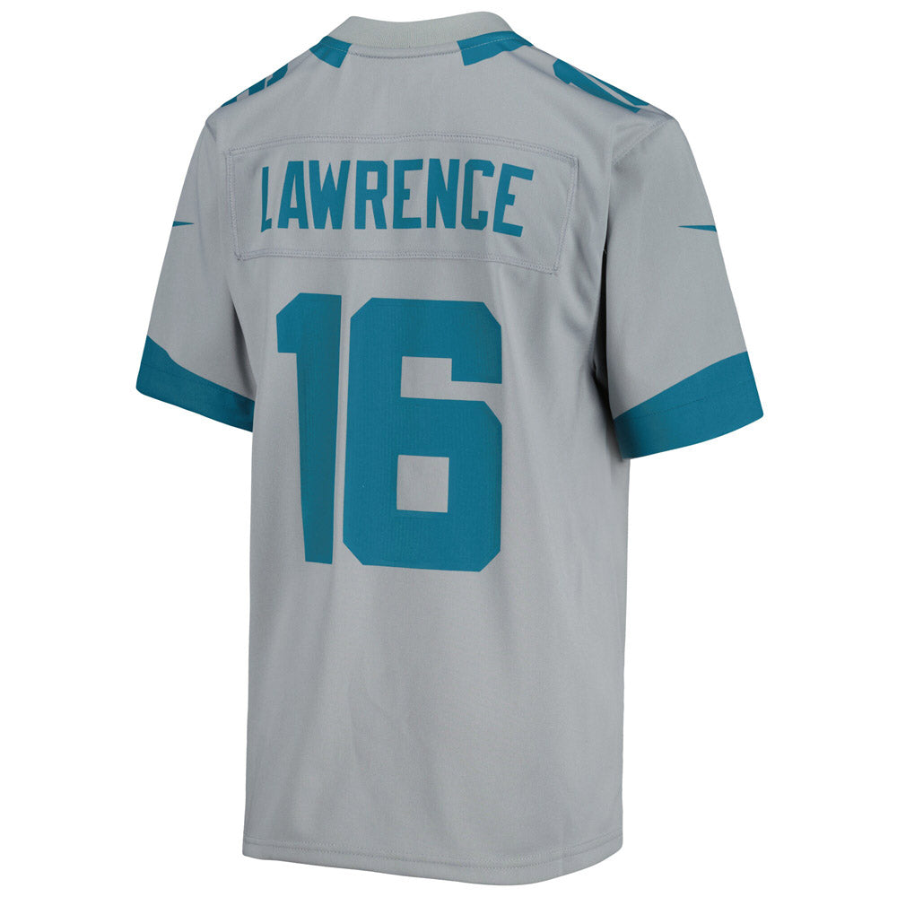 Youth Jacksonville Jaguars Trevor Lawrence Inverted Team Game Jersey Silver - vstockx