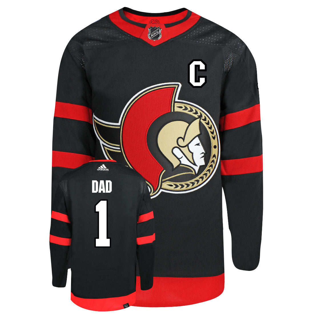 Ottawa Senators Dad Number One Adidas Primegreen Authentic NHL Hockey Jersey - vstockx