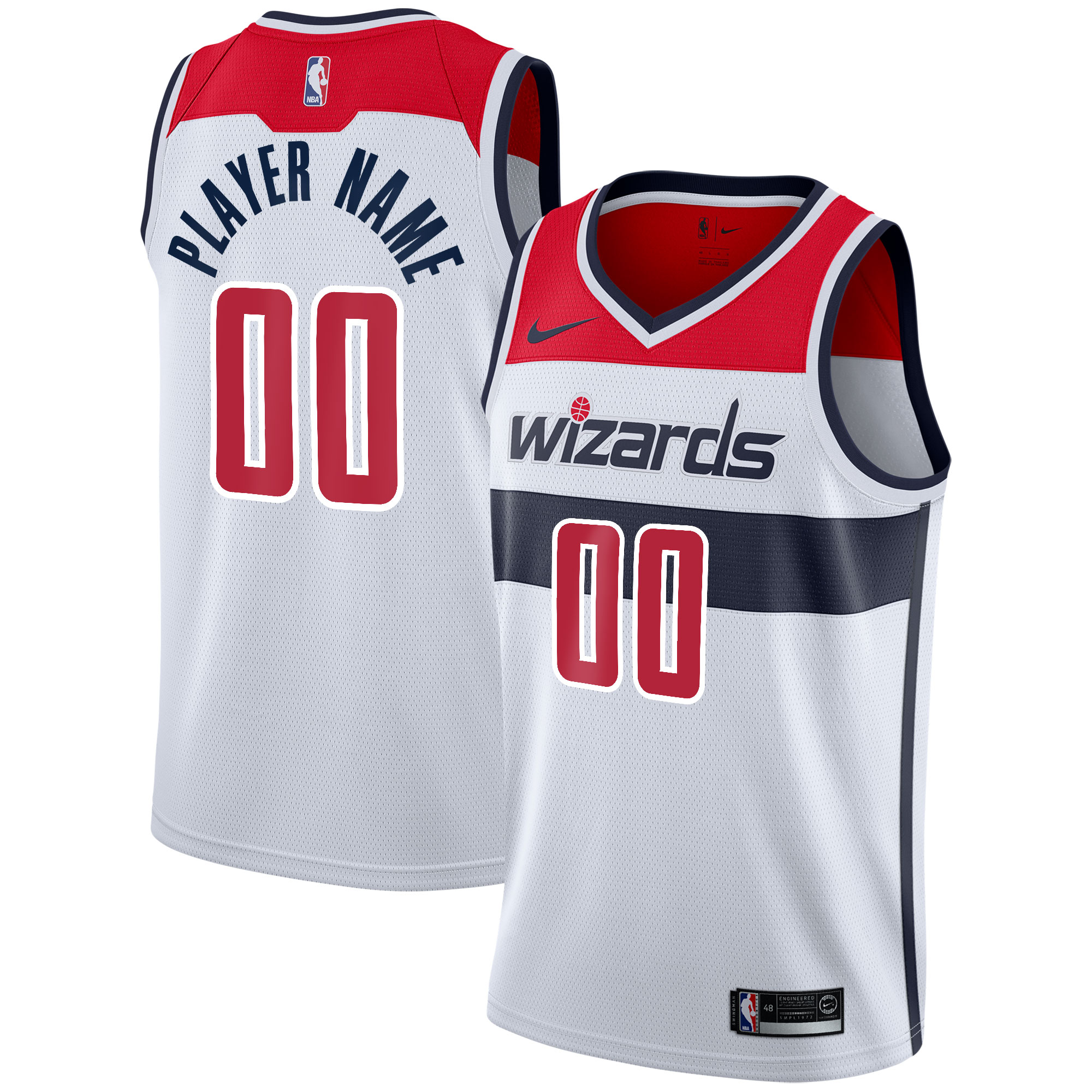 Washington Wizards Nike 2020/21 Swingman Custom Jersey - Association Edition - White - vstockx