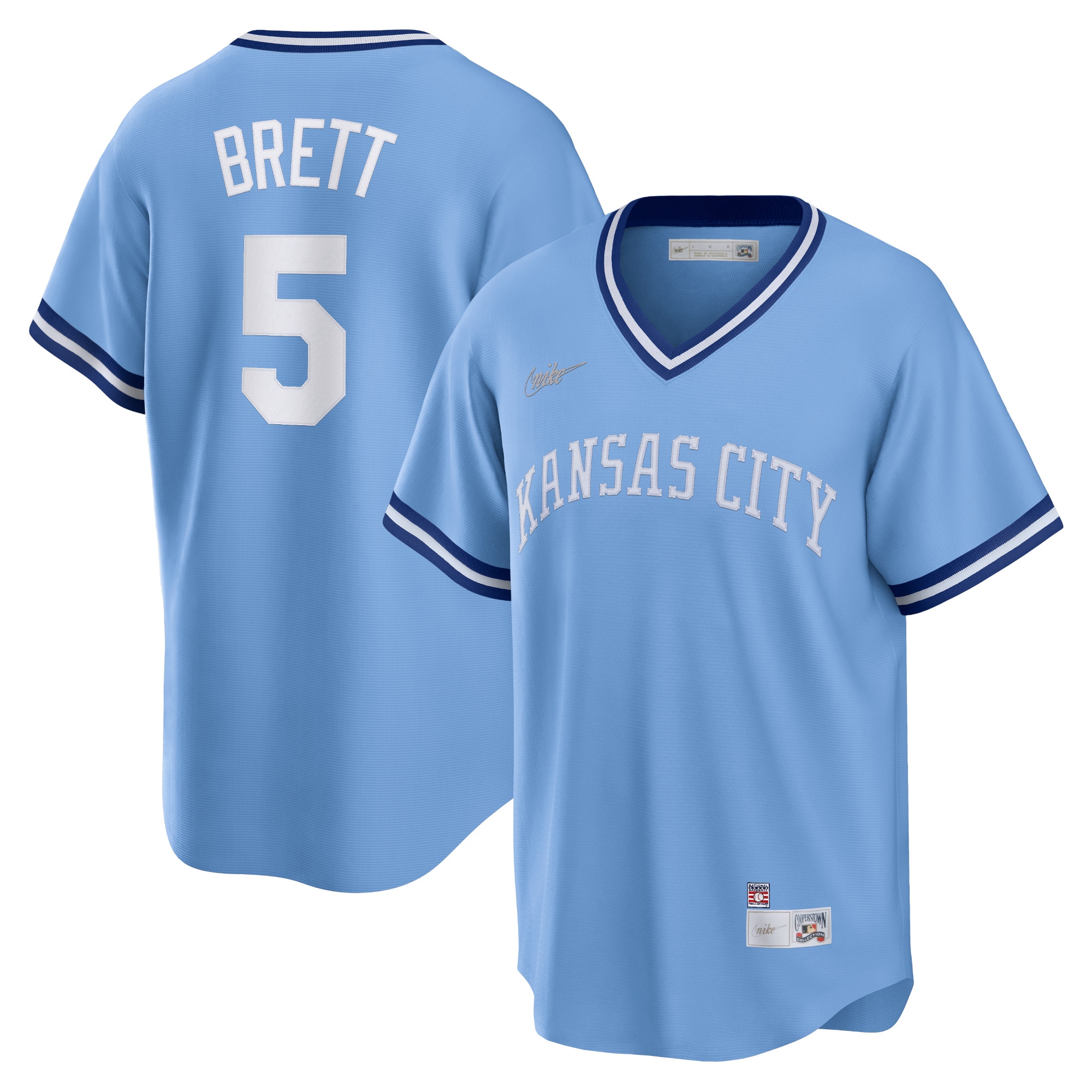 George Brett Kansas City Royals Nike Road Cooperstown Collection Player Jersey - Light Blue - vstockx