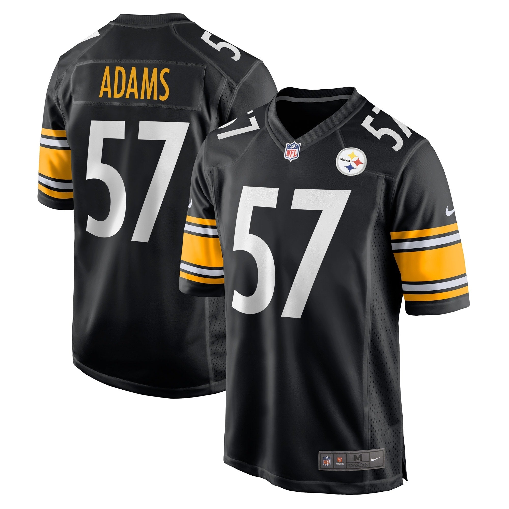 Men's Nike Montravius Adams Black Pittsburgh Steelers Game Player Jersey - vstockx