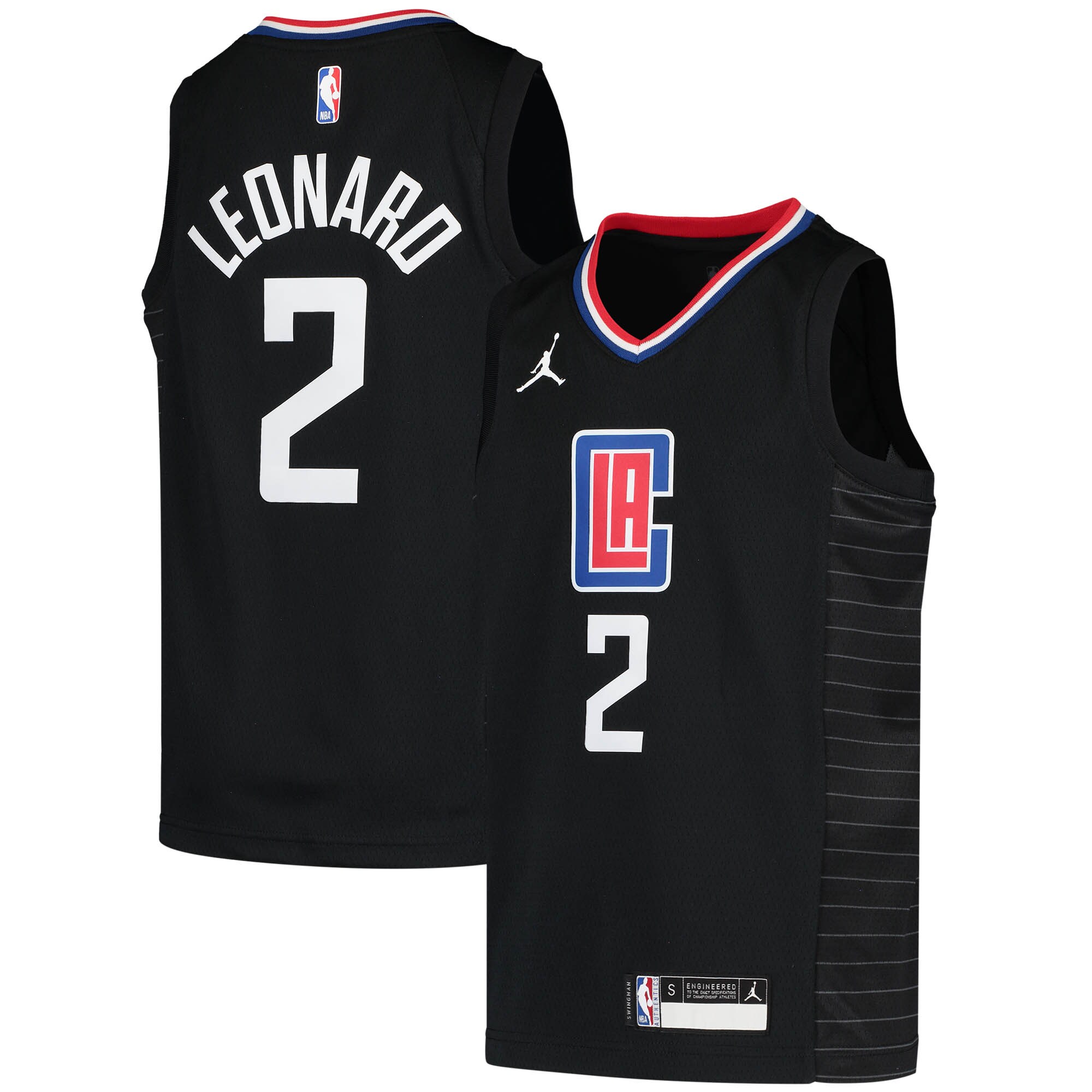 Kawhi Leonard LA Clippers Jordans Brand Youth 2020/21 Swingman Player Jersey - Black - Statement Edition - vstockx